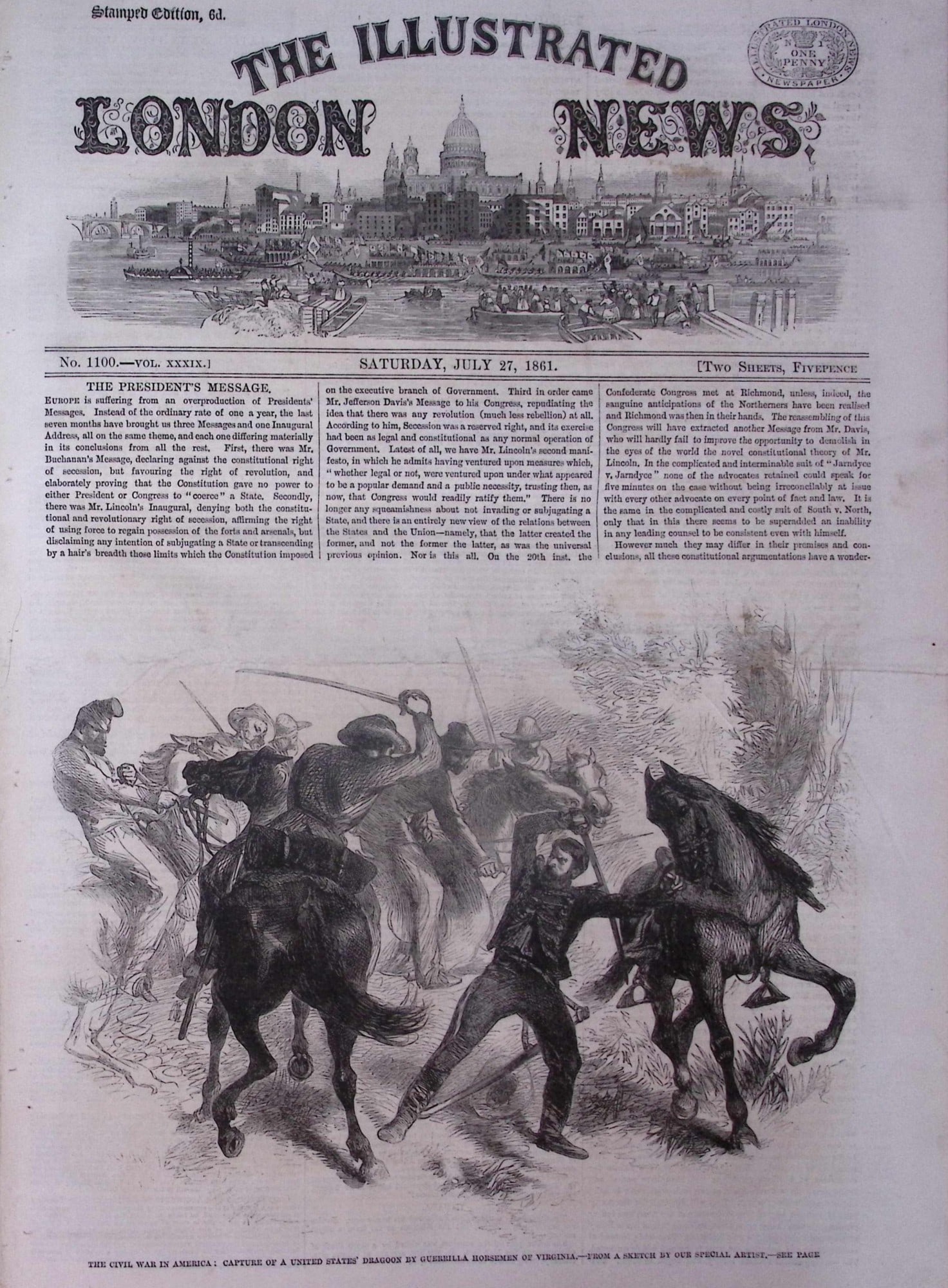 The Illustrated London News Antique Bound Edition July-Dec 1861 Over 600 Pages. - 5