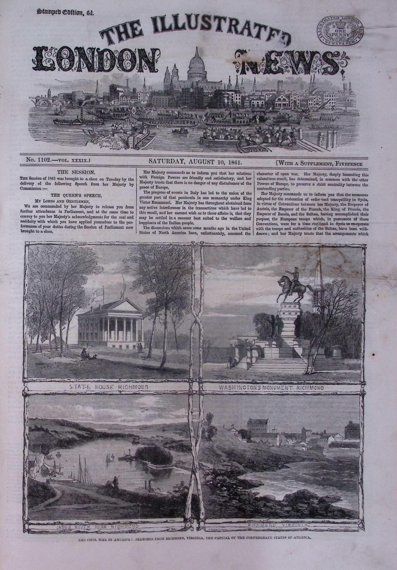 The Illustrated London News Antique Bound Edition July-Dec 1861 Over 600 Pages. - 8