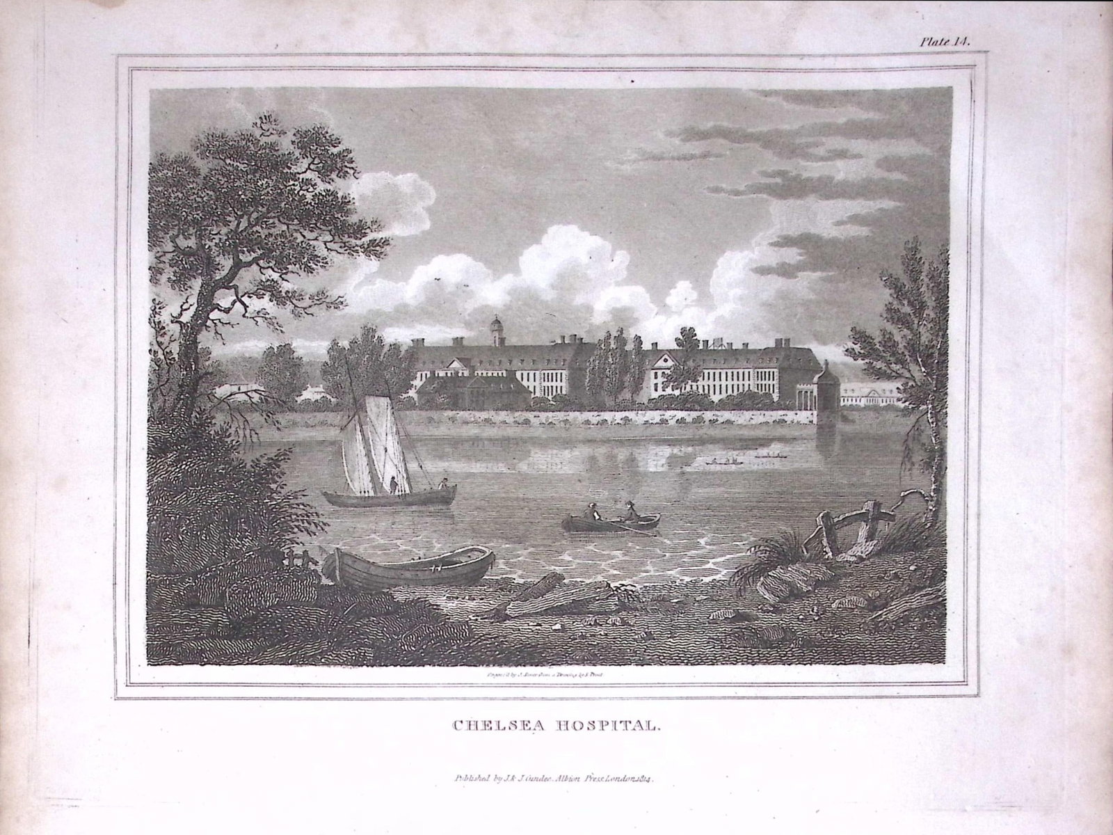 London Chelsea Hospital 176 Years-Old Antique Engraving-2-TR: Title: London Chelsea Hospital 176 Years-Old Antique Engraving-2-TR Description: London Greenwich Hospital 176 Years-Old Antique Engraving-1-TR This Antique Engraving Has Been Removed