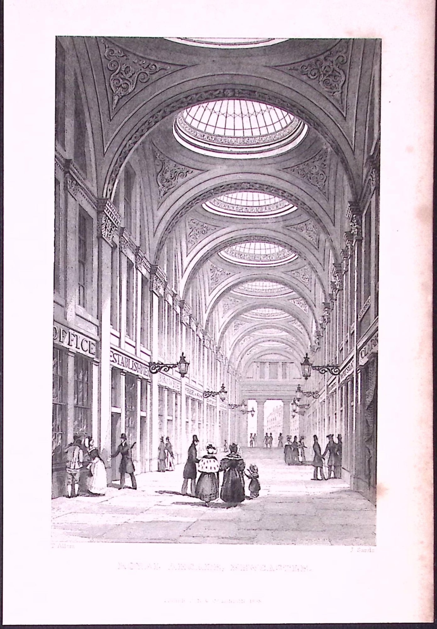 The Royal Arcade Newcastle 1835 Antique Steel Engraving-12-TR: Title: The Royal Arcade Newcastle 1835 Antique Steel Engraving-12-TR Description: This Steel Engraved Print Has Been Removed from an Antique 1835 Edition of. Westmorland, Cumberland,