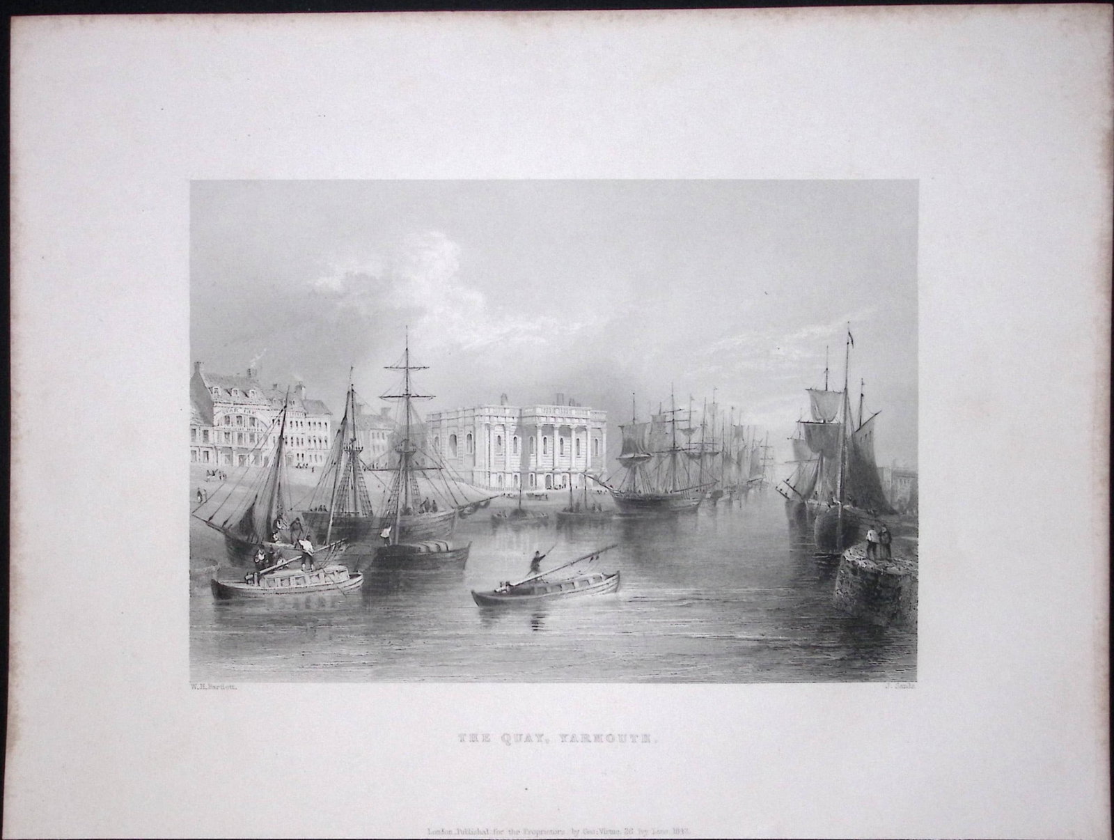 Norfolk Yarmouth The Quay WH Bartlett 1842 Antique Steel Engraving-117: Title: Norfolk Yarmouth The Quay WH Bartlett 1842 Antique Steel Engraving-117 Description: This Steel Engraved Print Has Been Removed from an Antique 1842 Edition of. Finden’s The Ports,