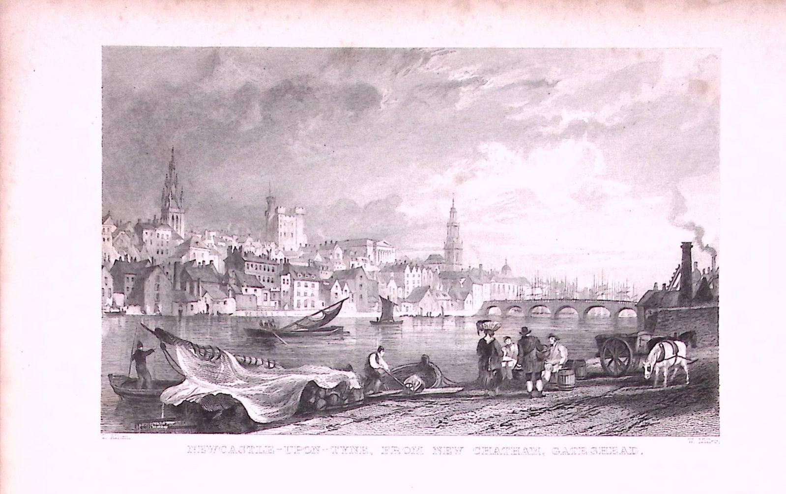Newcastle Upon Tyne Chatham Gateshead 1835 Antique Steel Engraving-21-TR: Title: Newcastle Upon Tyne Chatham Gateshead 1835 Antique Steel Engraving-21-TR Description: This Steel Engraved Print Has Been Removed from an Antique 1835 Edition of. Westmorland, Cumberland,