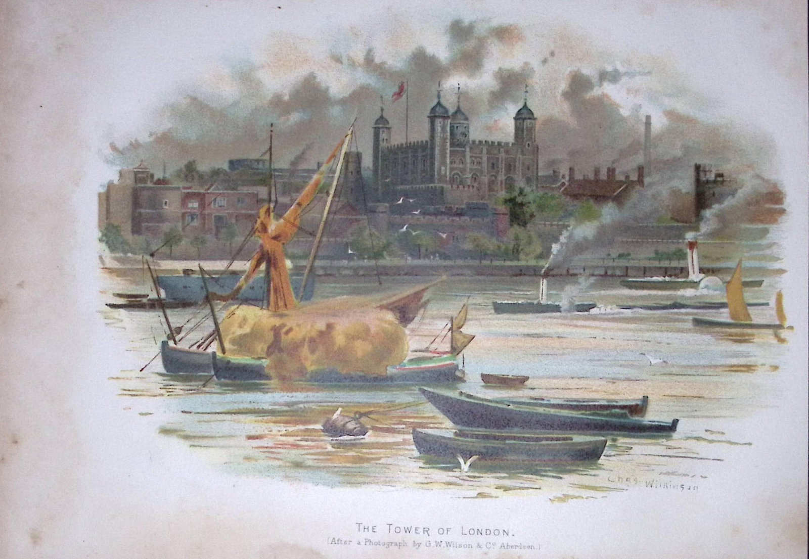 The Tower of London Antique Colour Chromolithograph 5-TR: Title: The Tower of London Antique Colour Chromolithograph 5-TR Description: This Antique Chromolithograph Has Been Removed from an Edition of. Cassells History of England Published by AW Cowan