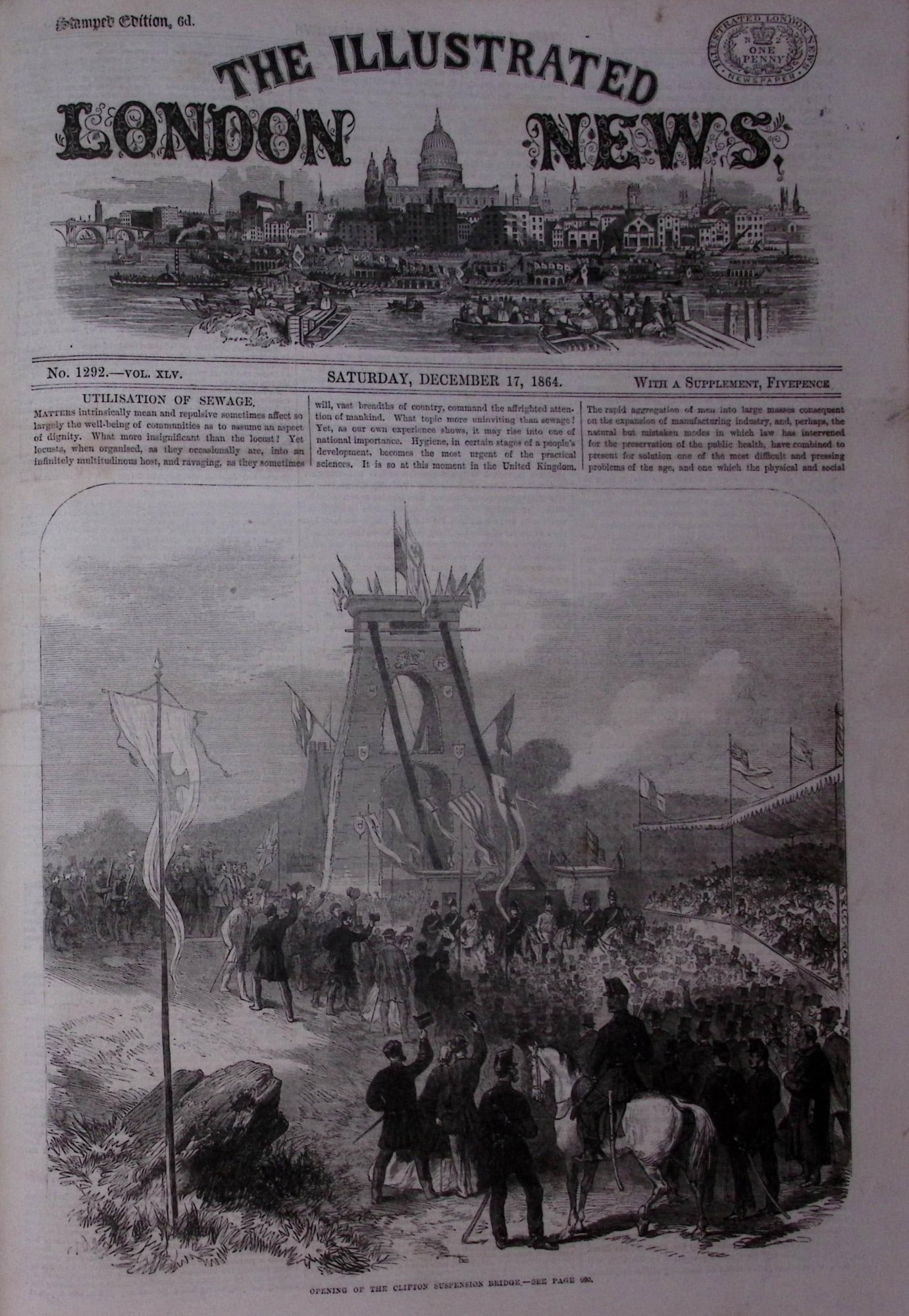 The Illustrated London News Antique Bound Edition July-Dec 1864 Over 650 Pages. - 2