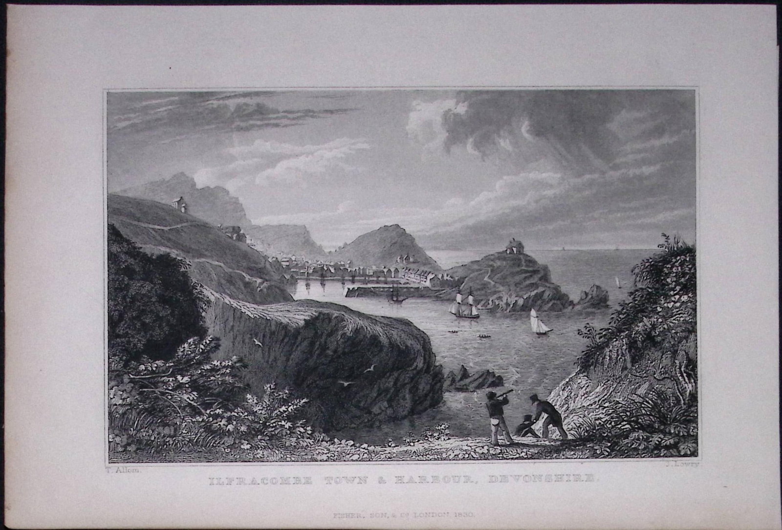 Ilfracombe Town & Harbour Devonshire Antique 193 Years-Old Steel-Engraving-47a: Title: Ilfracombe Town & Harbour Devonshire Antique 193 Years-Old Steel-Engraving-47a Description: This Antique Steel Engraving Was Removed from a 193-Year-Old Edition of. Devon and Cornwall