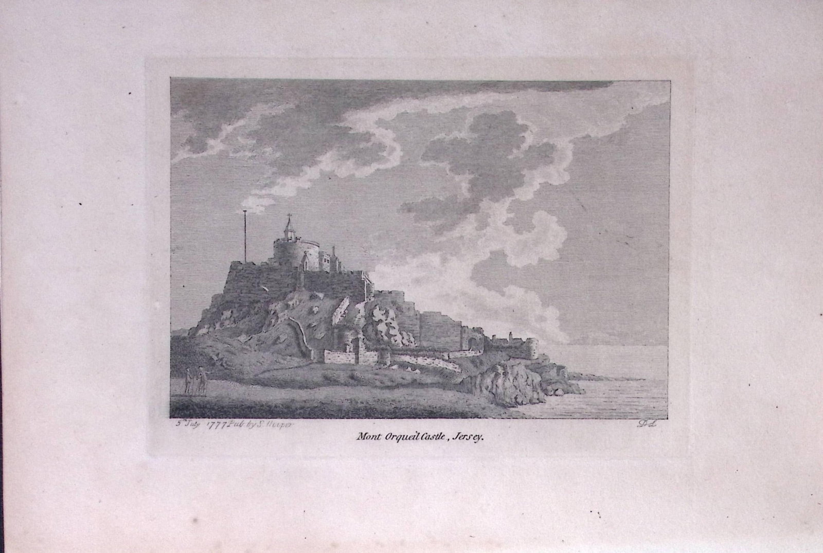 Jersey Mont Orqueil Castle Francis Grose Rare 240 Years-Old Copper Engraving-14: Title: Jersey Mont Orqueil Castle Francis Grose Rare 240 Years-Old Copper Engraving-14 Description: This Antique Book Plates Was Removed from an 8 Volume Edition. Francis Grose's Antiquities of