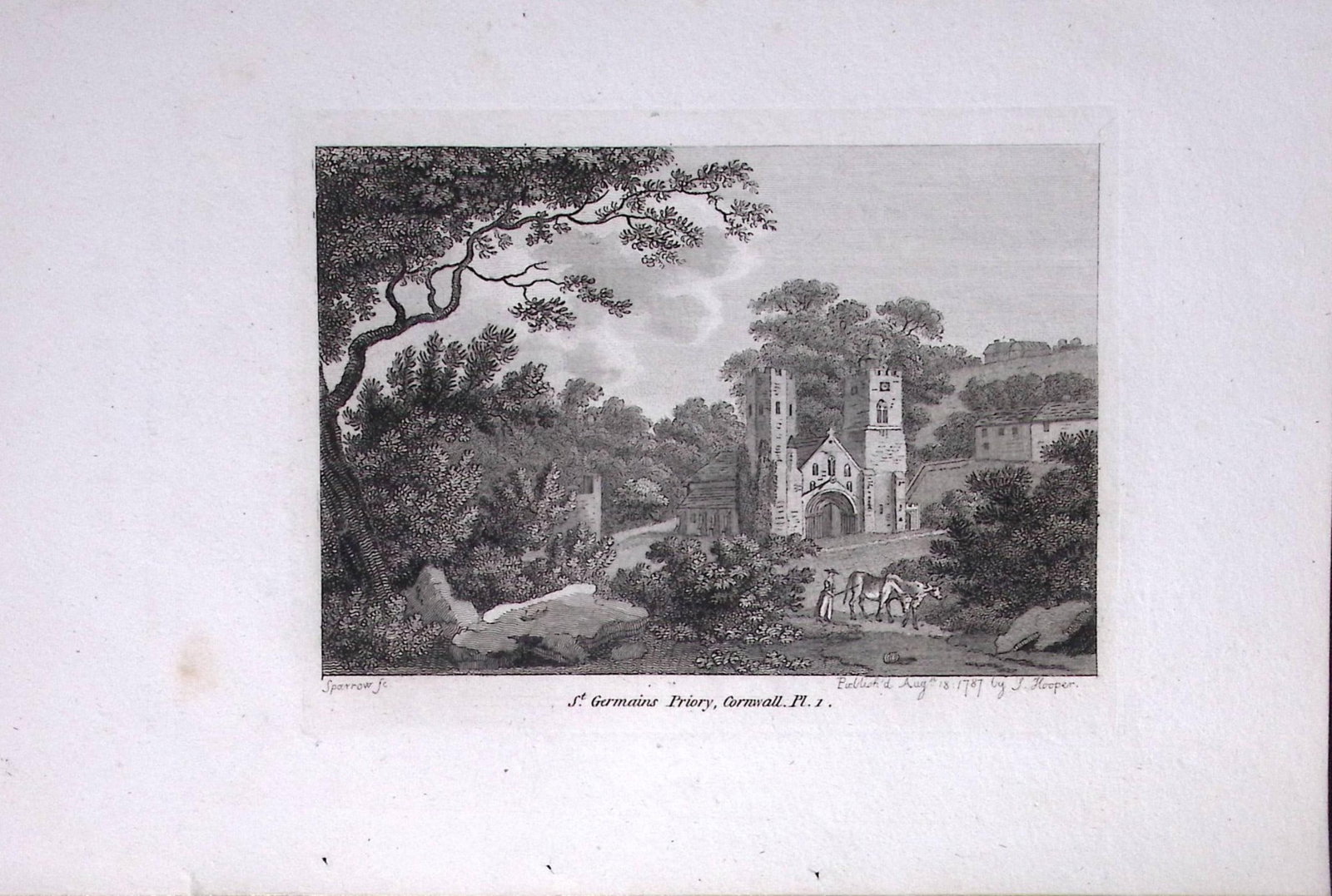 Cornwall St German’s Priory Francis Grose Rare 240 Years-Old Copper Engraving-7: Title: Cornwall St German’s Priory Francis Grose Rare 240 Years-Old Copper Engraving-7 Description: This Antique Book Plates Was Removed from an 8 Volume Edition. Francis Grose's Antiquities of