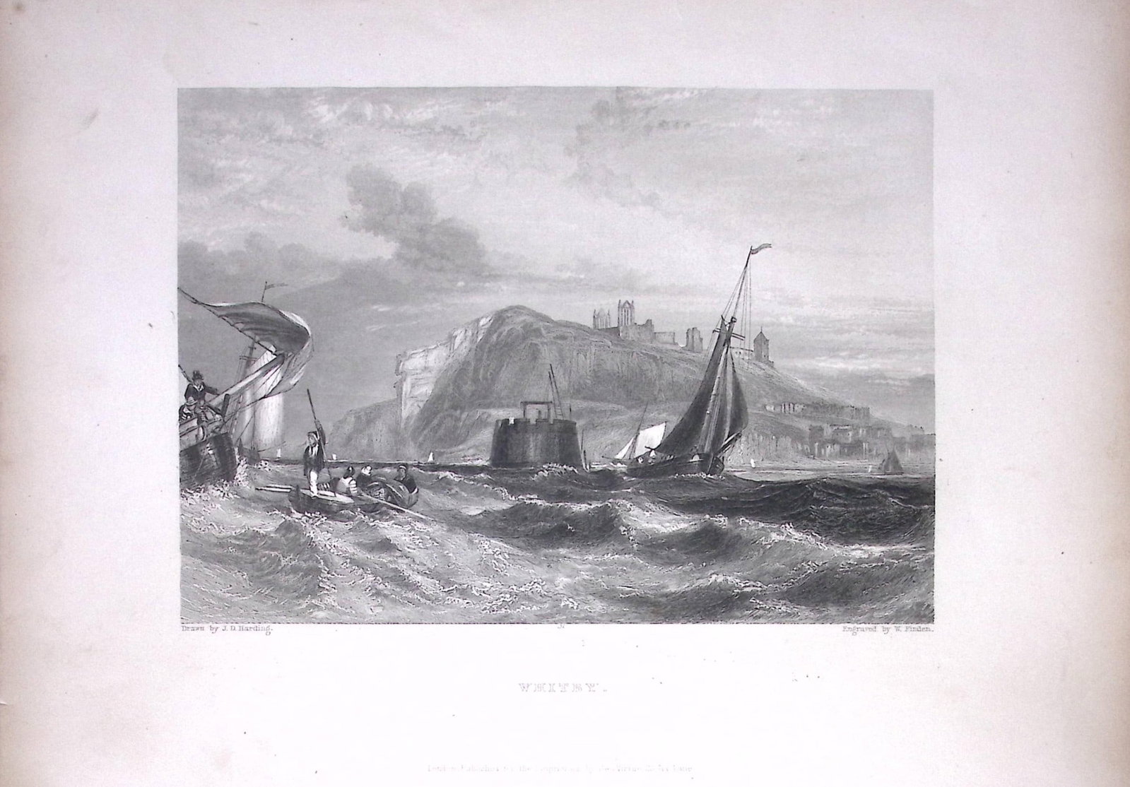 Whitby Castle From The Sea Yorkshire WH Bartlett 1842 Antique Steel Engraving-10-TR: Title: Whitby Castle From The Sea Yorkshire WH Bartlett 1842 Antique Steel Engraving-10-TR Description: This Steel Engraved Print Has Been Removed from an Antique 1842 Edition of. Finden’s The