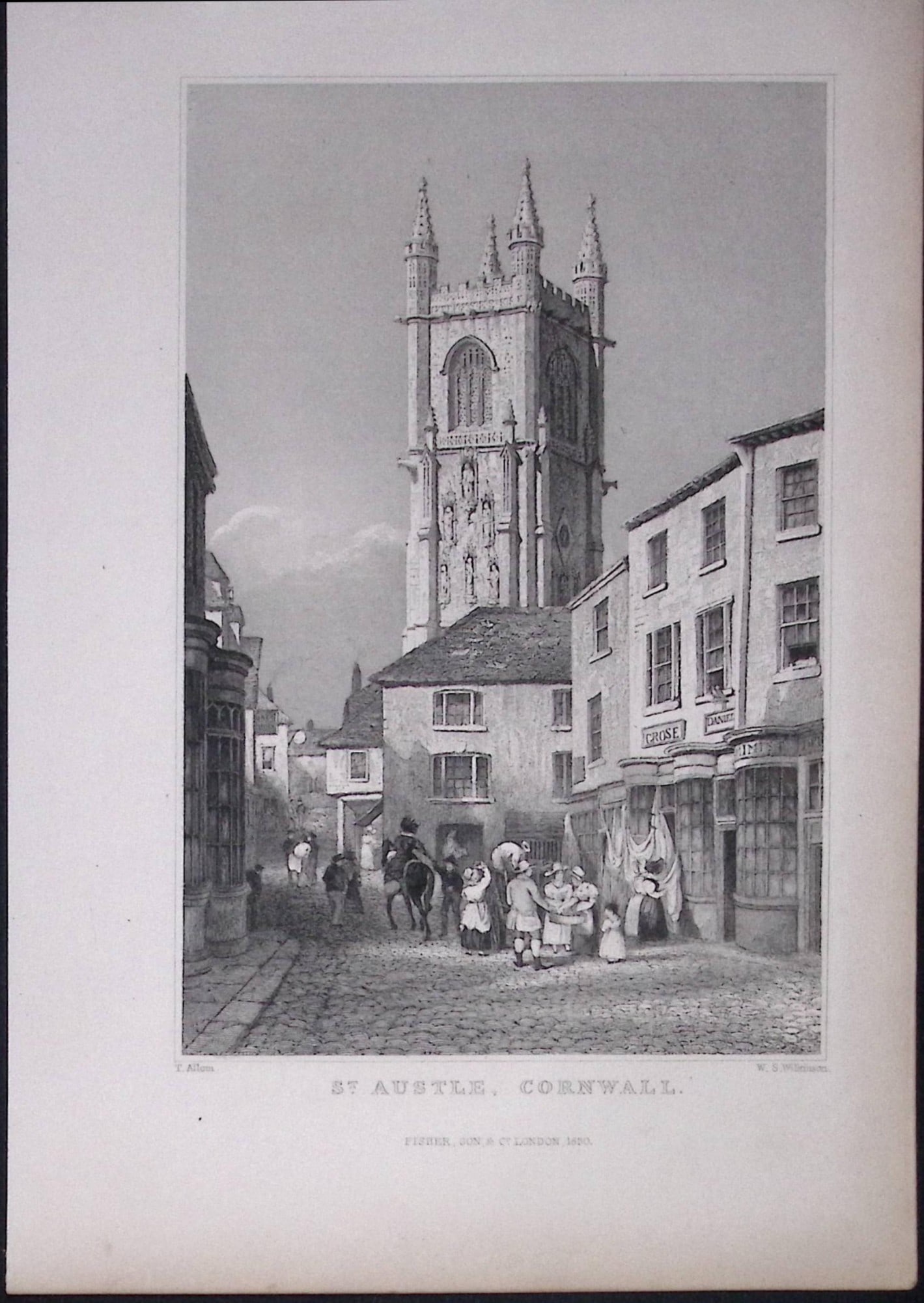 Cornwall St Austell Town Antique 193 Years-Old Steel-Engraving-23: Title: Cornwall St Austell Town Antique 193 Years-Old Steel-Engraving-23 Description: This Antique Steel Engraving Was Removed from a 193-Year-Old Edition of. Devon and Cornwall Illustrated in a