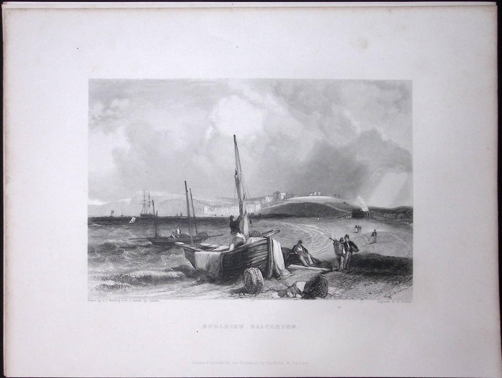 Devon Budleigh Salterton WH Bartlett 183 Years-Old Antique Steel Engraving-26: Title: Devon Budleigh Salterton WH Bartlett 183 Years-Old Antique Steel Engraving-26 Description: This Steel Engraved Print Has Been Removed from an Antique 1842 Edition of. Finden’s The Ports,