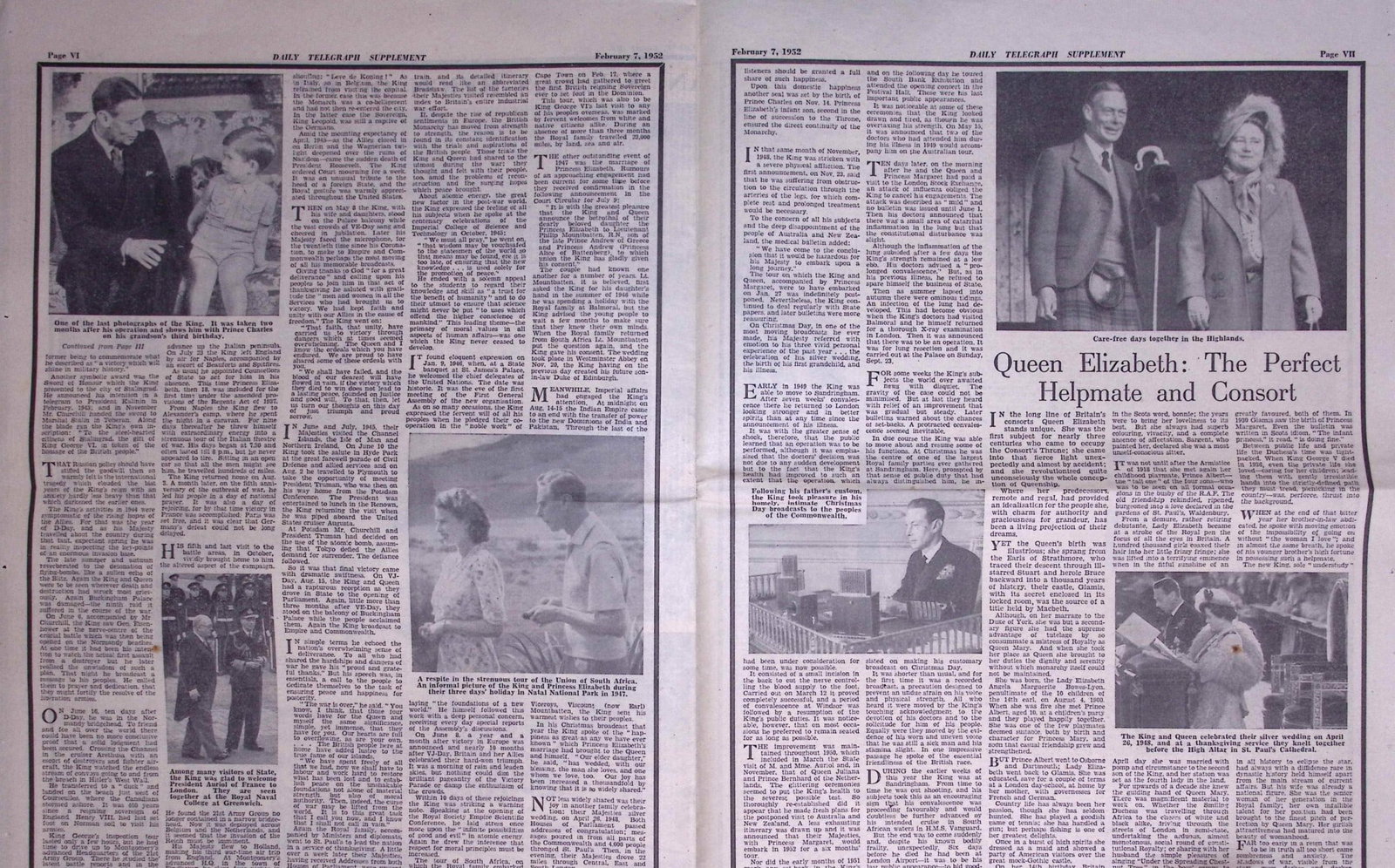 Death of King George VI Original 1952 Daily Telegraph Newspaper-27. - 4