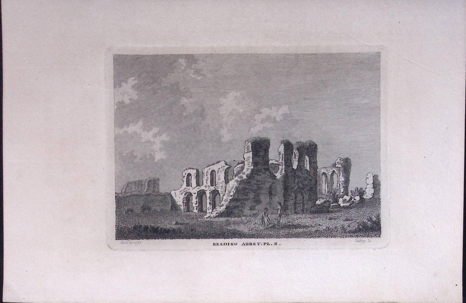 Berkshire Reading Castle Francis Grose Rare 240 Years-Old Copper Engraving-19: Title: Berkshire Reading Castle Francis Grose Rare 240 Years-Old Copper Engraving-19 Description: This Antique Book Plates Was Removed from an 8 Volume Edition. Francis Grose's Antiquities of England