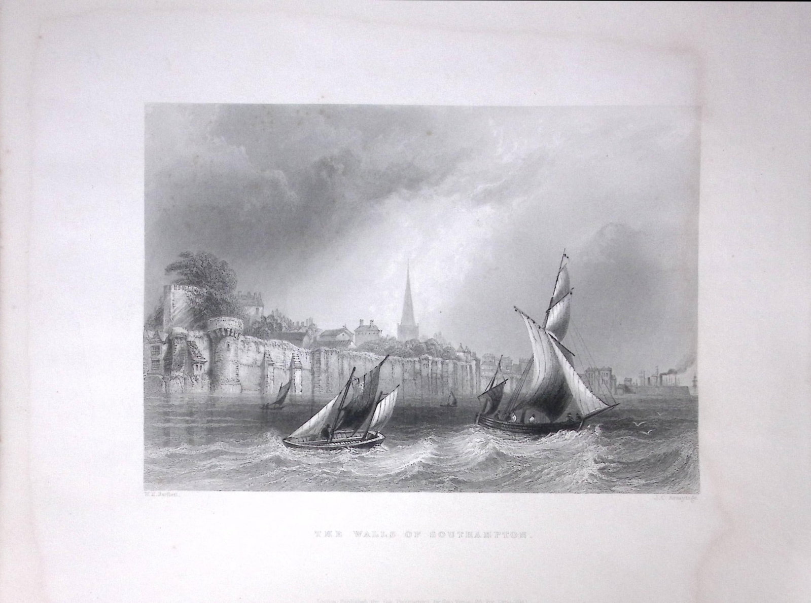 The Walls of Southampton WH Bartlett 1842 Antique Steel Engraving-120: Title: The Walls of Southampton WH Bartlett 1842 Antique Steel Engraving-120 Description: This Steel Engraved Print Has Been Removed from an Antique 1842 Edition of. Finden’s The Ports,