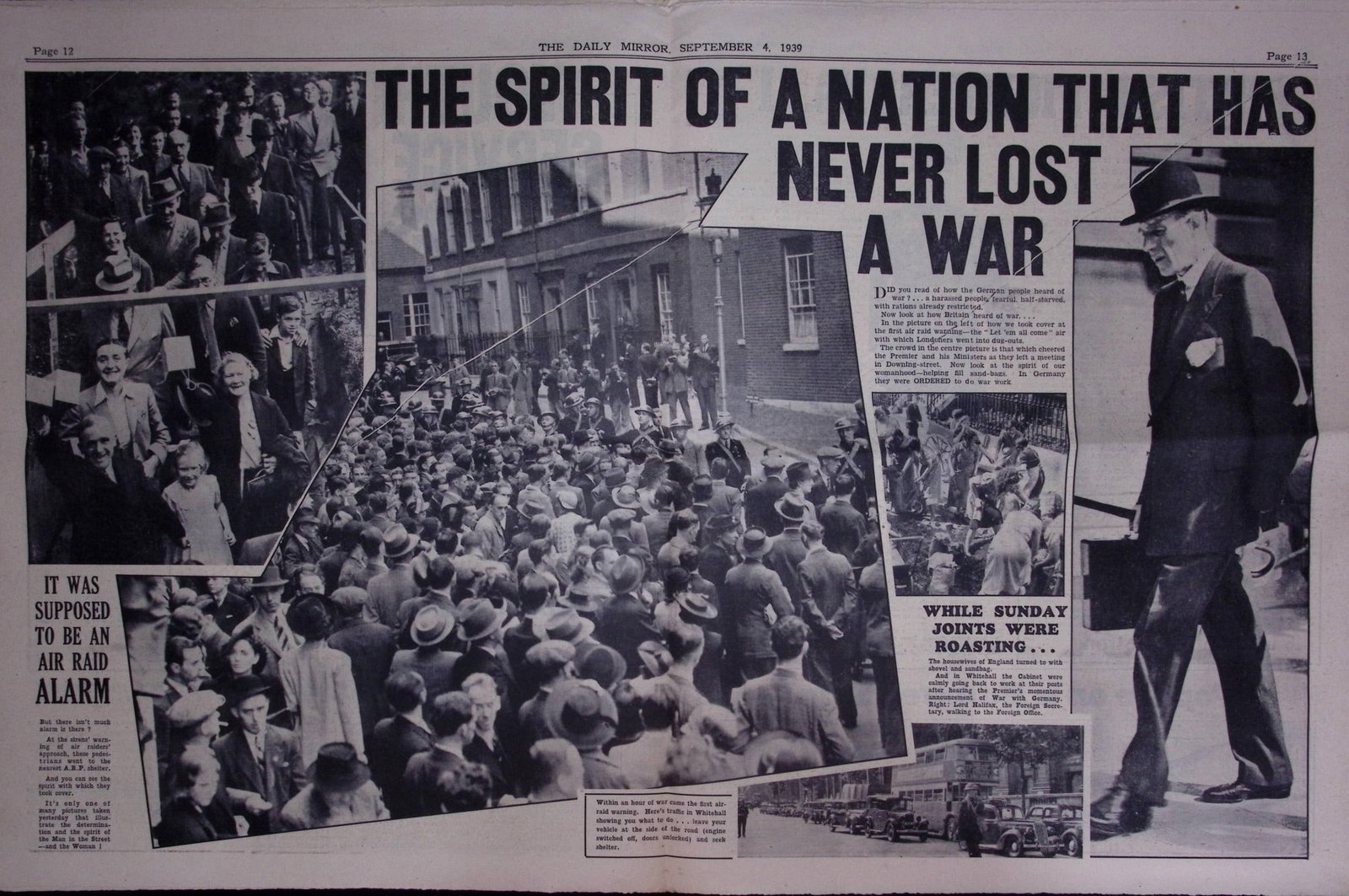 Britain’s First Day of War Kings Speech WW2 Original 1939 Newspaper-13. - 3