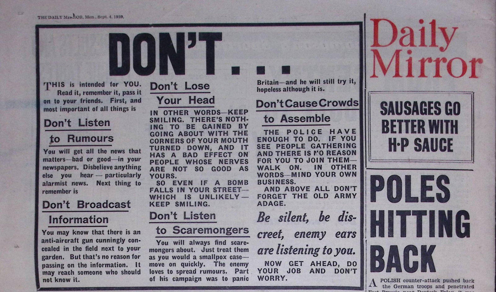 Britain’s First Day of War Kings Speech WW2 Original 1939 Newspaper-13. - 8