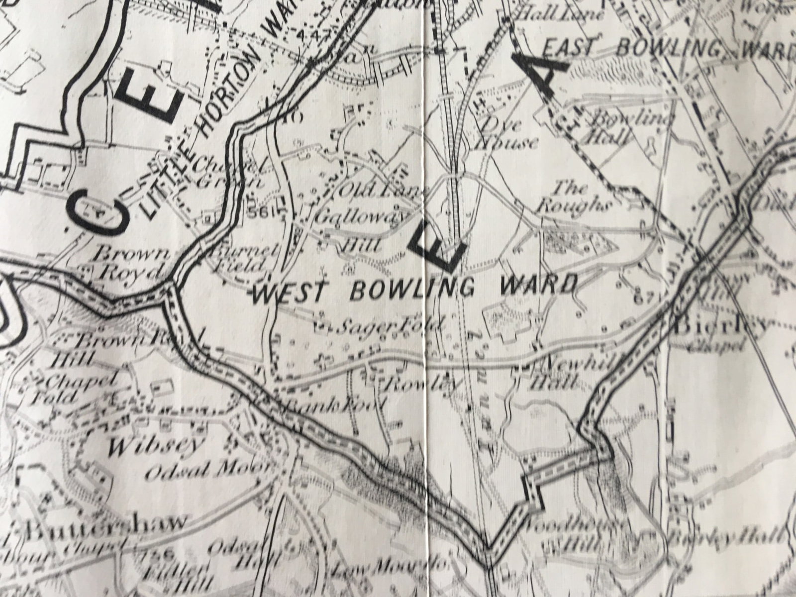 Antique 139 Years-Old Scarce Map City of Bradford 1885 Boundary Changes. - 7