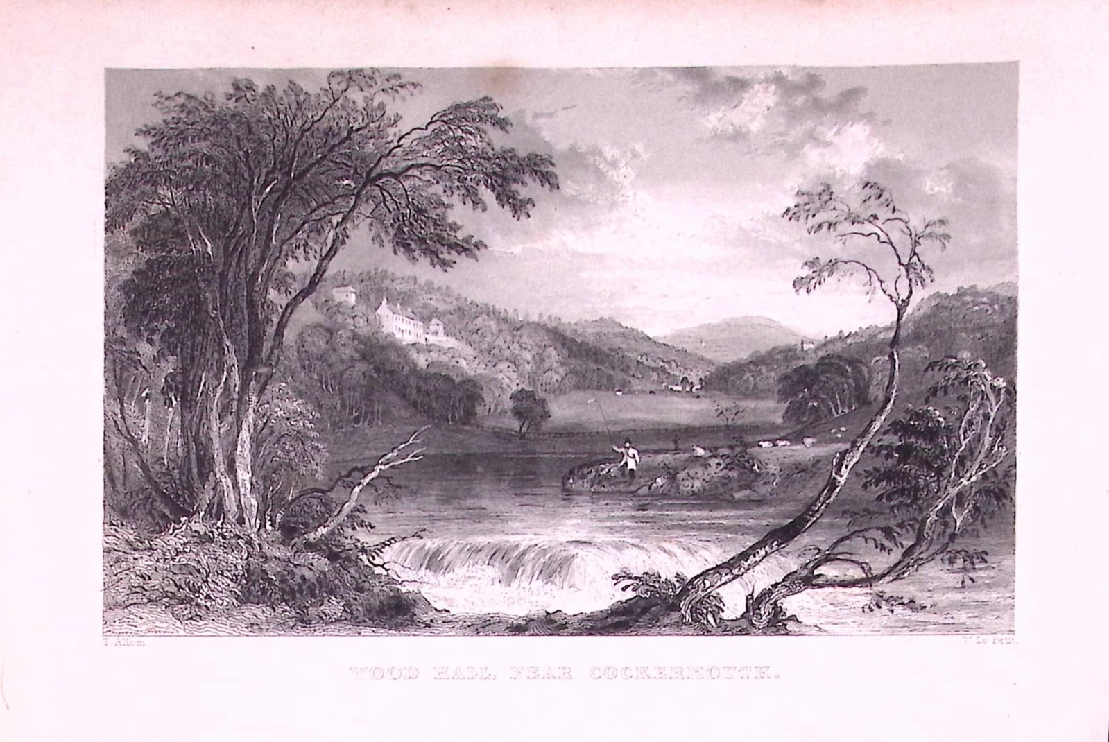 Wood Hall Cockermouth Cumbria Antique Steel Engraving-40-TR: Title: Wood Hall Cockermouth Cumbria Antique Steel Engraving-40-TR Description: This Steel Engraved Print Has Been Removed from an Antique 1835 Edition of. Westmorland, Cumberland,