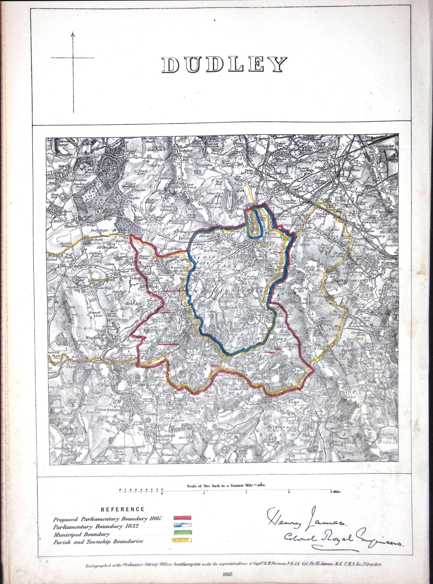 Dudley Midlands Boundary Commission 157-Year-Old Coloured Antique Map.: Title: Dudley Midlands Boundary Commission 157-Year-Old Coloured Antique Map. Description: Dudley Midlands Boundary Commission 157-Year-Old Coloured Antique Map. Original Antique Lithograph Map Taken