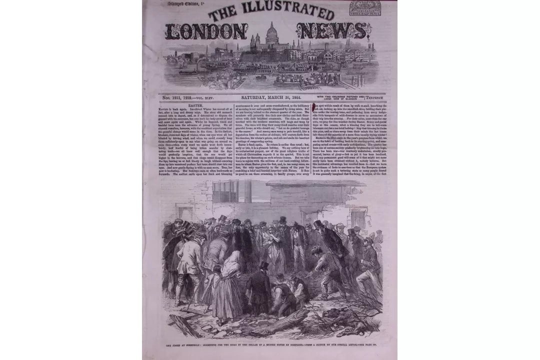 The Great Sheffield Flood of 1864-240 People Died, over 4,000 Houses Destroyed Newspaper-1 (1 of 6)