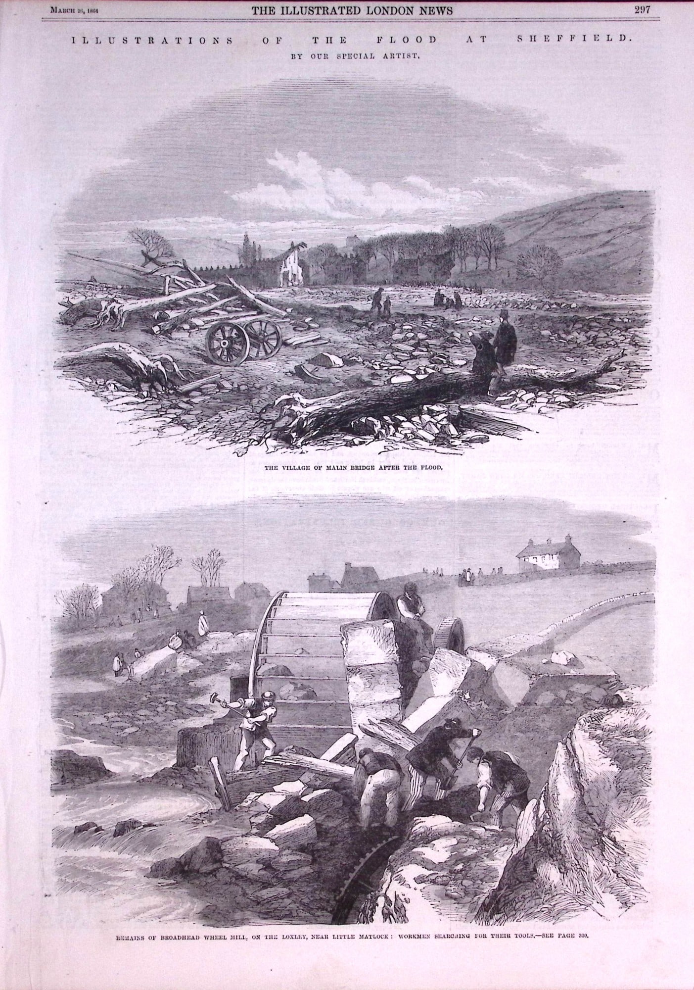 The Great Sheffield Flood of 1864-240 People Died, over 4,000 Houses Destroyed Newspaper-1 - 2