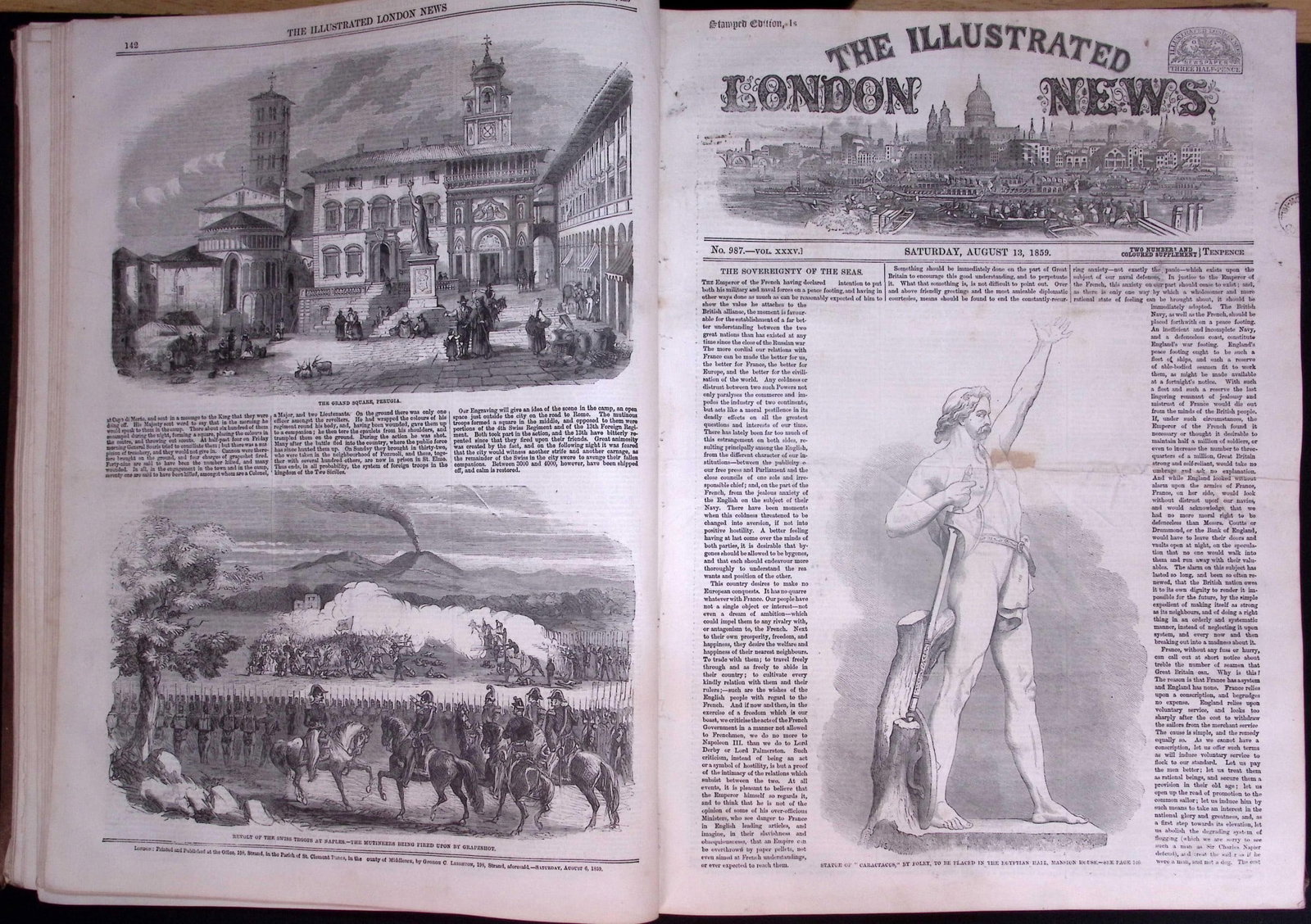 The Illustrated London News Antique Bound Edition July-Dec 1859 Over 600 Pages. - 16