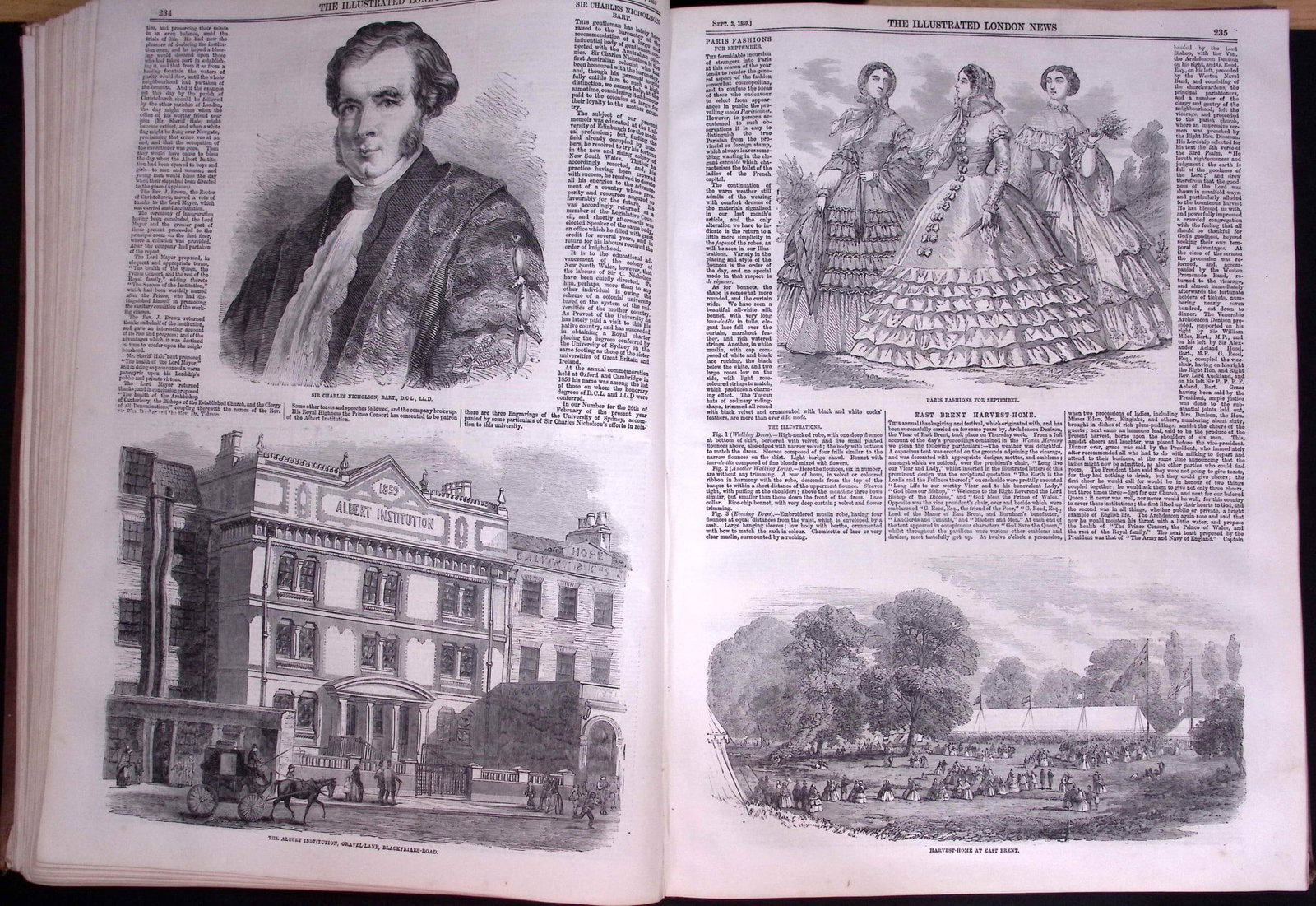 The Illustrated London News Antique Bound Edition July-Dec 1859 Over 600 Pages. - 19