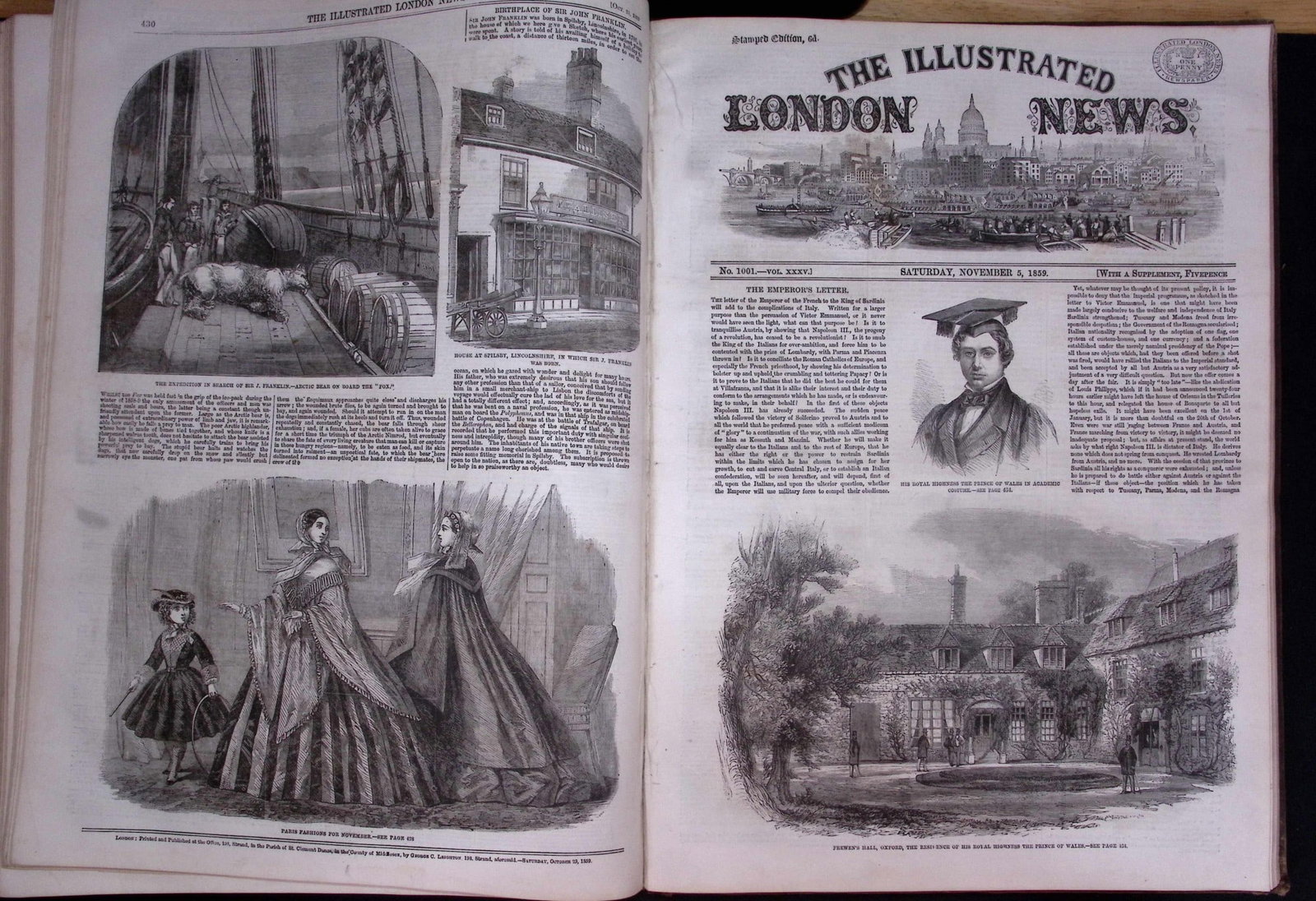 The Illustrated London News Antique Bound Edition July-Dec 1859 Over 600 Pages. - 4