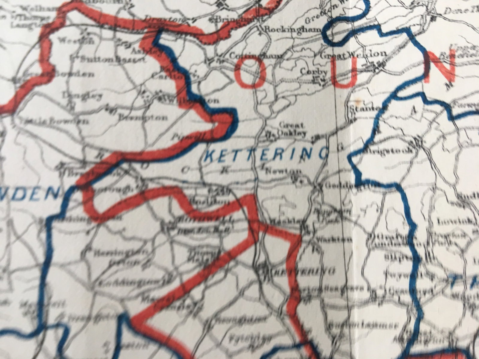 Antique 139 Years-Old Scarce Map Northamptonshire 1885 Boundary Changes. - 5