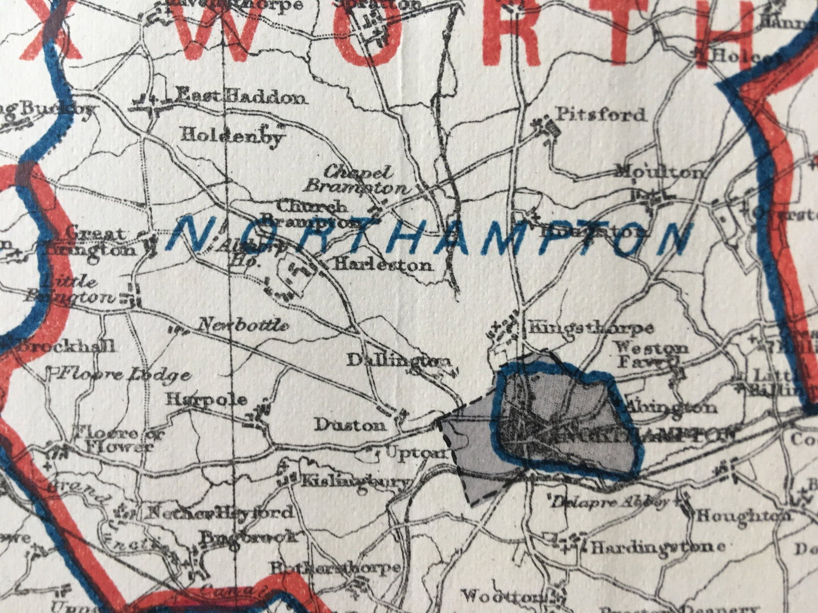 Antique 139 Years-Old Scarce Map Northamptonshire 1885 Boundary Changes. - 7