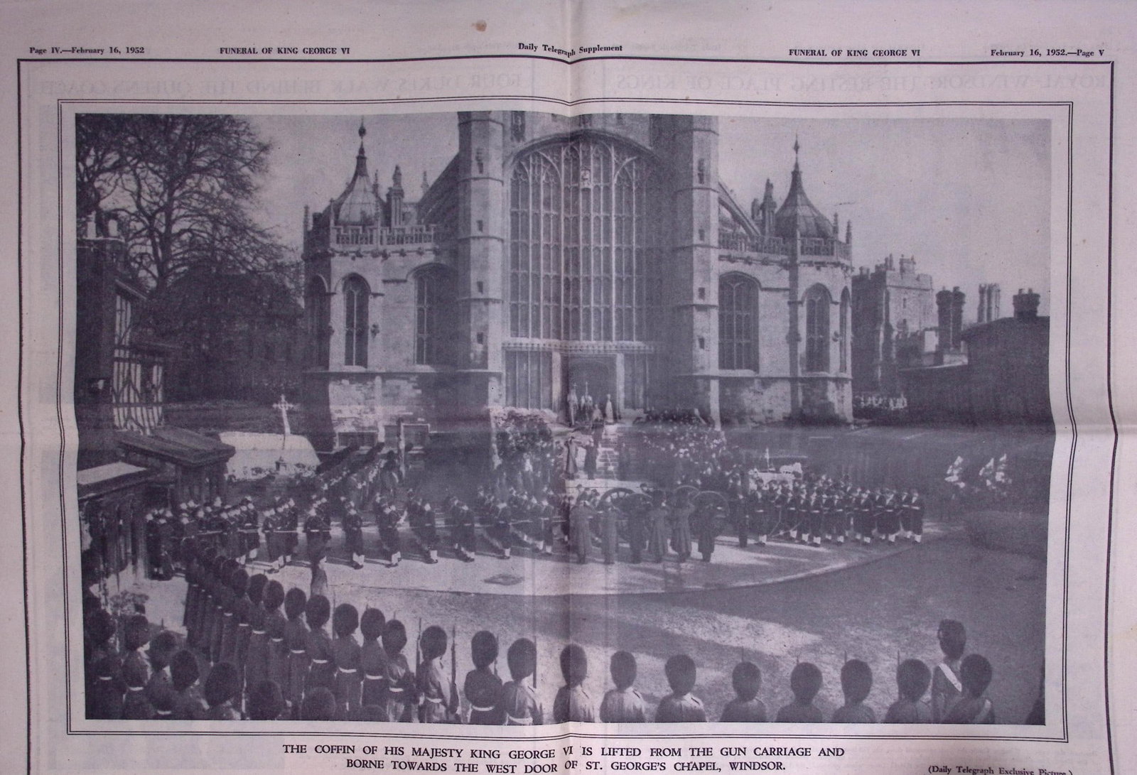 The Funeral of King George VI Original 1952 Daily Telegraph Newspaper-28. - 4