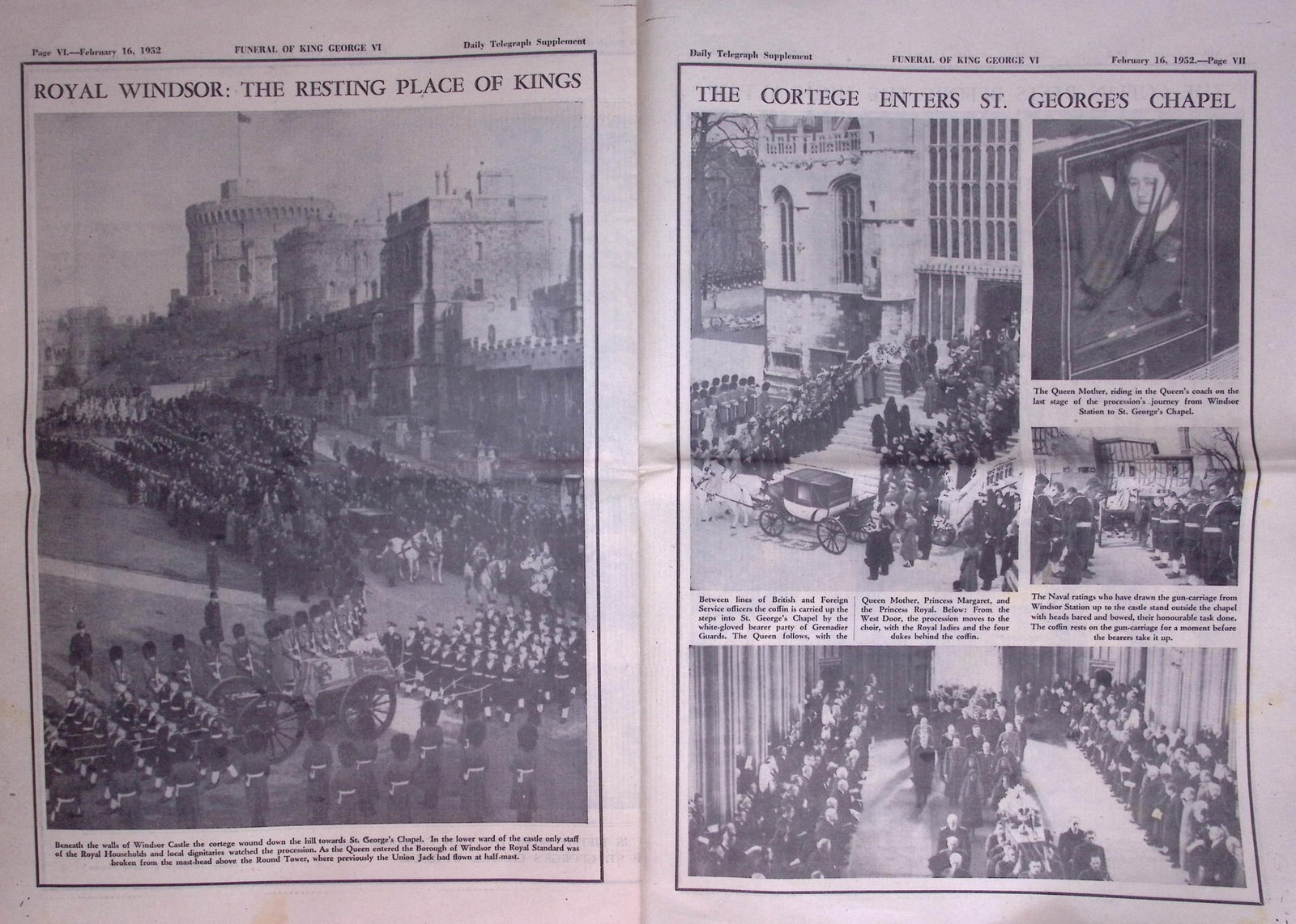 The Funeral of King George VI Original 1952 Daily Telegraph Newspaper-28. - 5