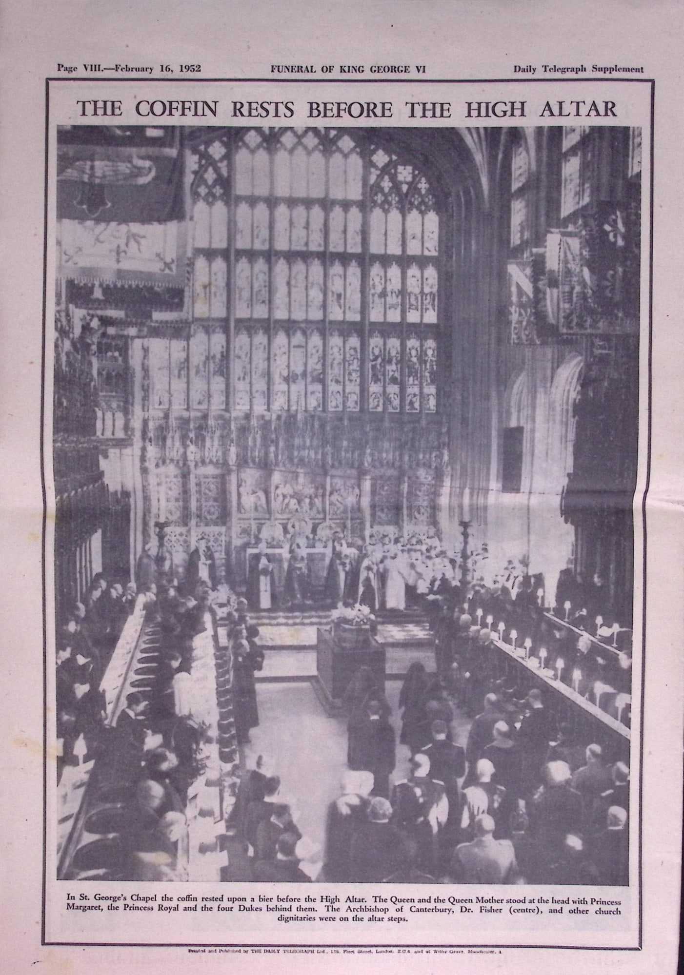 The Funeral of King George VI Original 1952 Daily Telegraph Newspaper-28. - 6