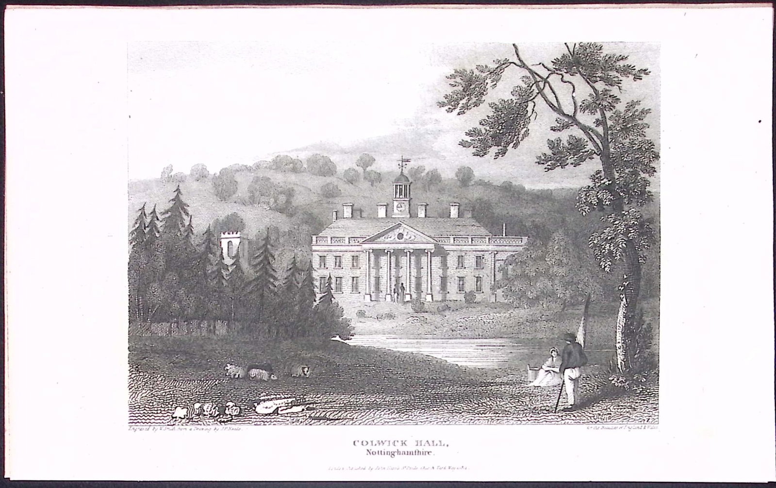 Nottingham Colwick Hall Antique 212 Years-Old Steel-Engraving-156: Title: Nottingham Colwick Hall Antique 212 Years-Old Steel-Engraving-156 Description: This Nottinghamshire Georgian Antique Print Was Removed from a First Edition of. The Beauties of England an