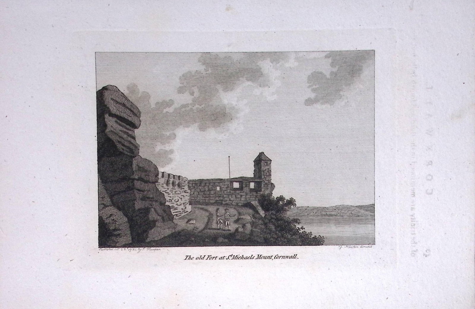 Cornwall St Michael’s Mount Fort Francis Grose Rare 240 Years-Old Copper Engraving-10 (1 of 2)