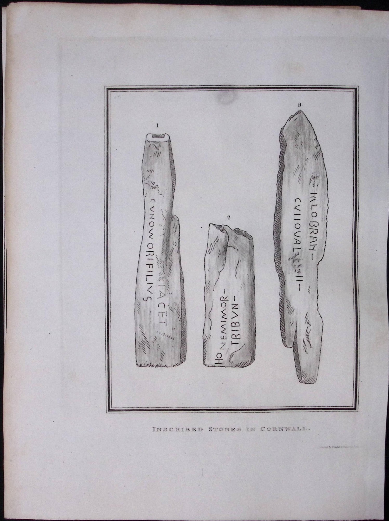 Cornwall Inscribed Stones 211 Years-Old Rare Antique Copper Plate Etching By S Lyons: Title: Cornwall Inscribed Stones 211 Years-Old Rare Antique Copper Plate Etching By S Lyons Description: This 211-Year-Old Antique Copper Plate Etching Was Removed From. An Antique Edition of a