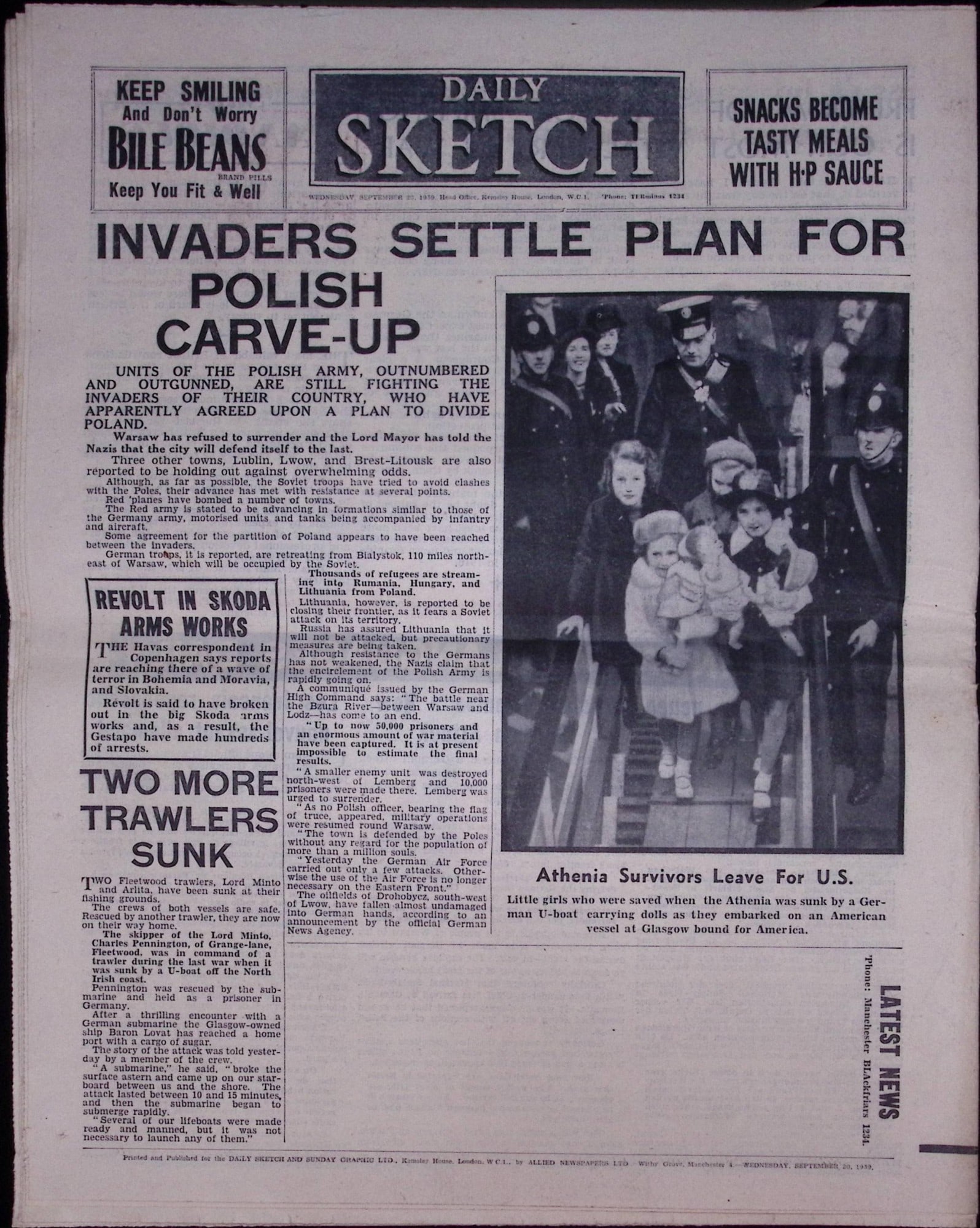 Job-Lot Original 1939 WW2 Newspapers Images & Reports of The War-18. - 13