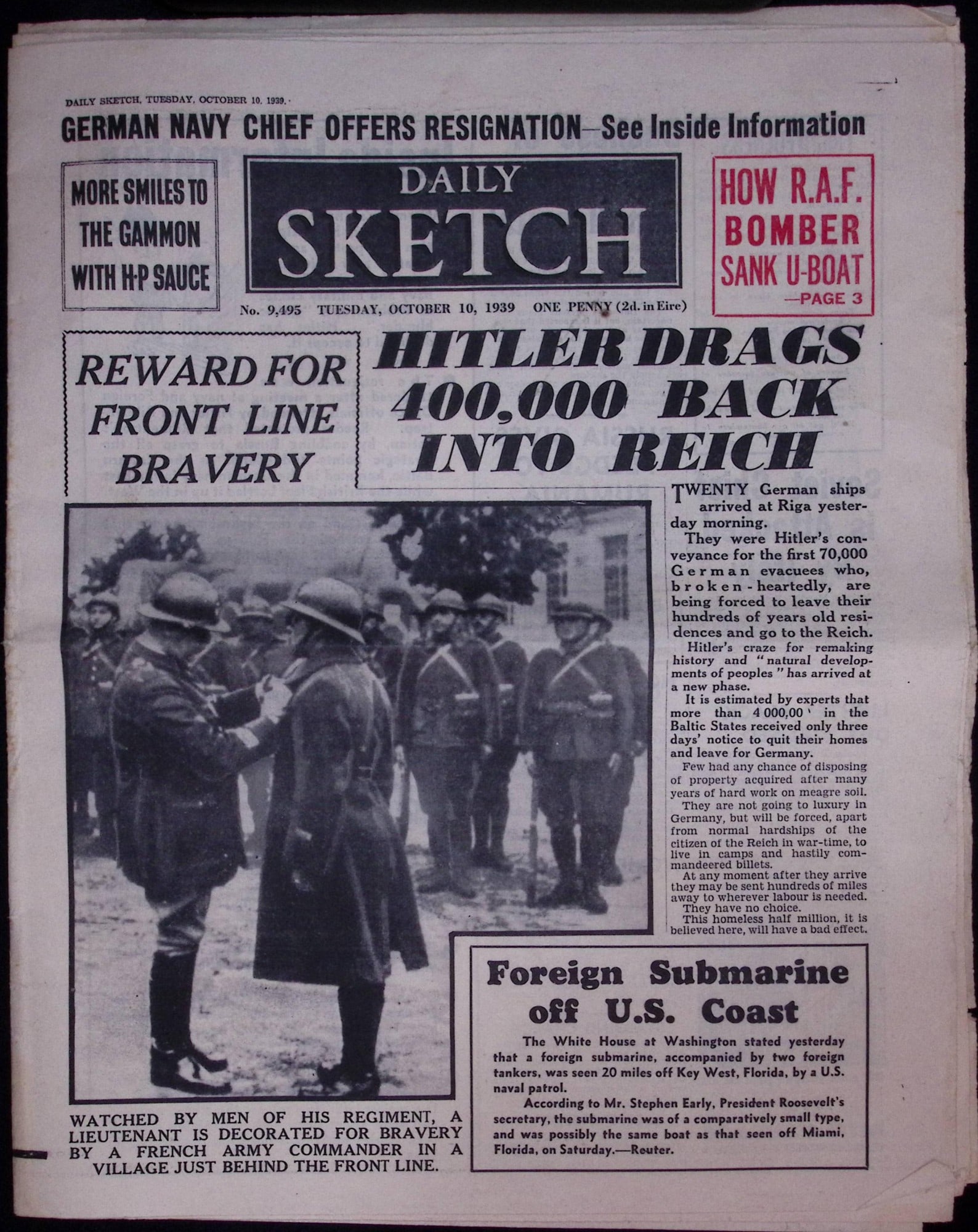 Job-Lot Original 1939 WW2 Newspapers Images & Reports of The War-18. - 3
