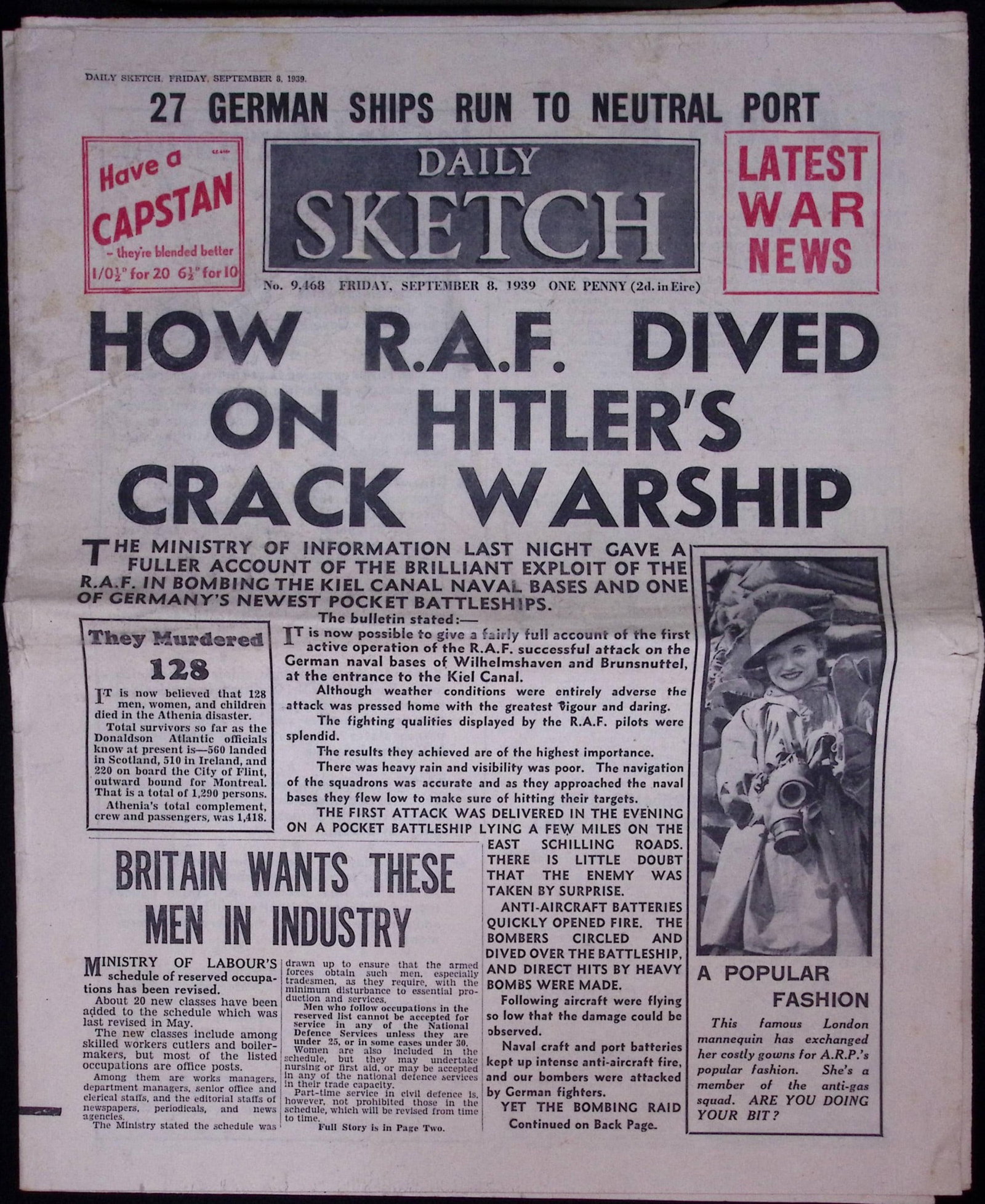 Job-Lot Original 1939 WW2 Newspapers Images & Reports of The War-18. - 4
