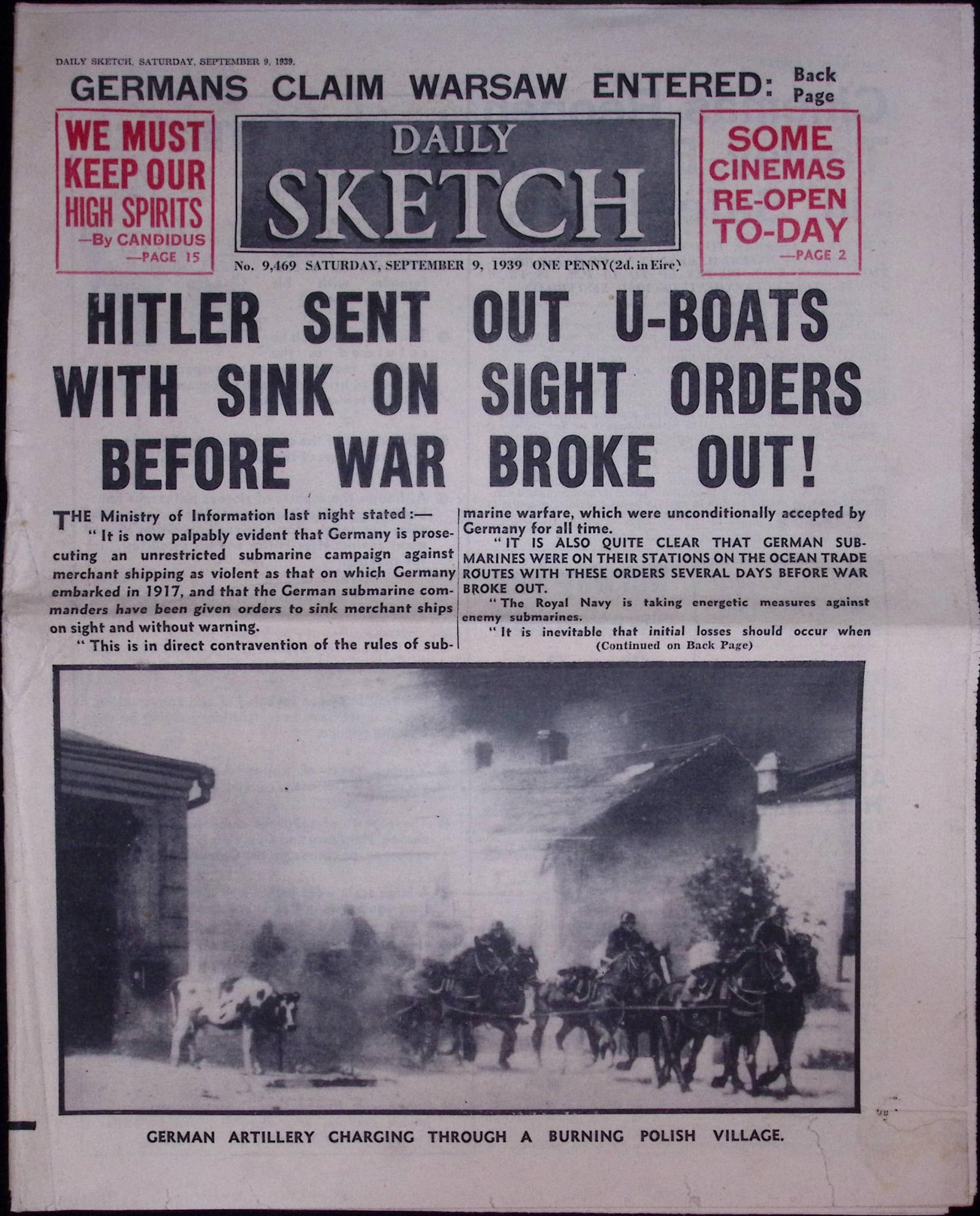 Job-Lot Original 1939 WW2 Newspapers Images & Reports of The War-18. - 5