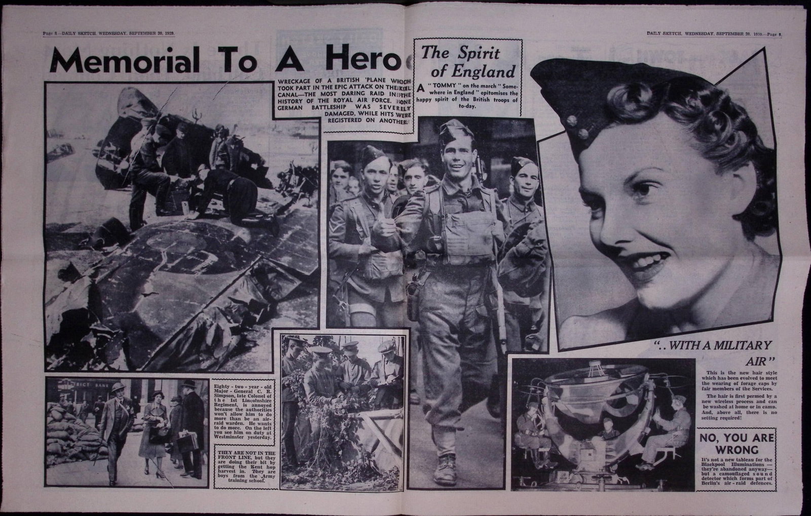 Job-Lot Original 1939 WW2 Newspapers Images & Reports of The War-18. - 9