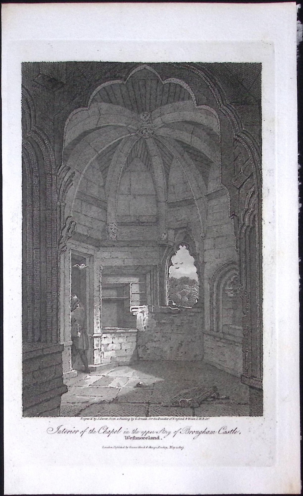 Brougham Castle Chapel Cumbria Antique 211 Years-Old Georgian Steel-Engraving-215: Title: Brougham Castle Chapel Cumbria Antique 211 Years-Old Georgian Steel-Engraving-215 Description: This Cumbria Georgian Antique Print Was Removed from a First Edition of. The Beauties of England