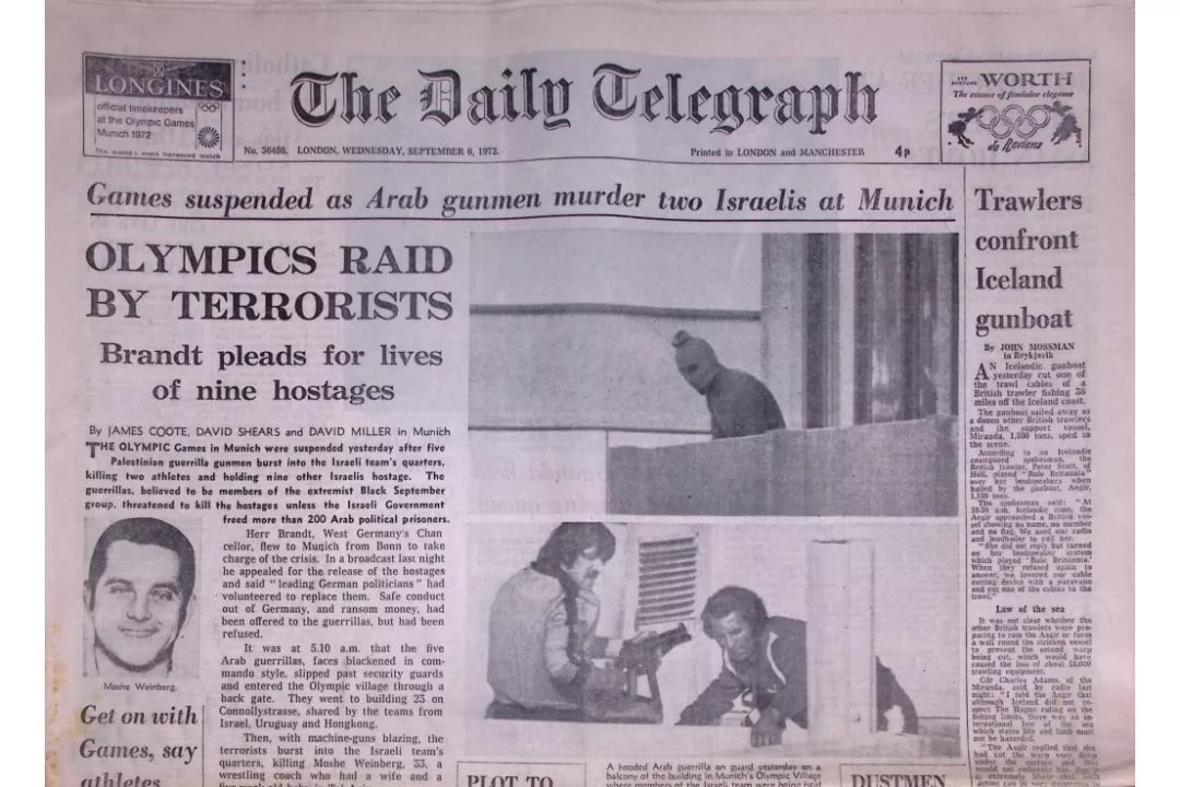 1972 Summer Olympics Massacre in Munich Daily Telegraph Newspaper-26. (1 of 3)