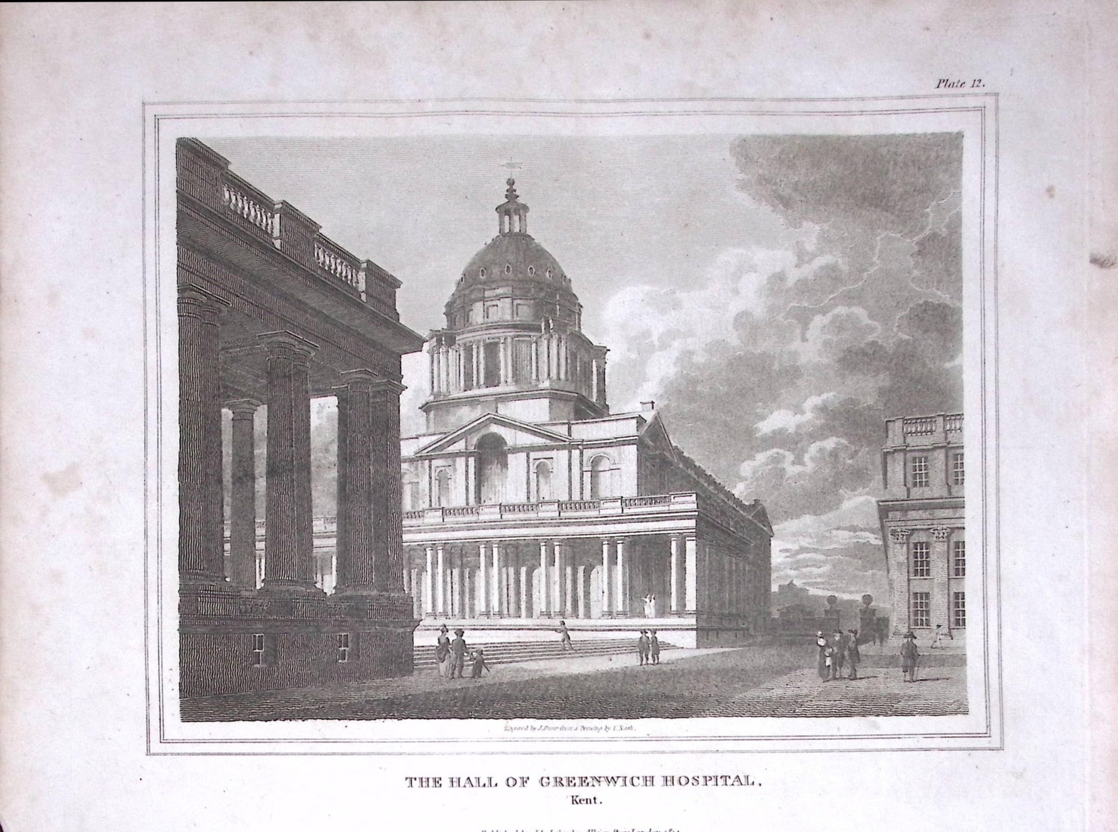 London Greenwich Hospital 176 Years-Old Antique Engraving-1-TR: Title: London Greenwich Hospital 176 Years-Old Antique Engraving-1-TR Description: London Greenwich Hospital 176 Years-Old Antique Engraving-1-TR This Antique Engraving Has Been Removed