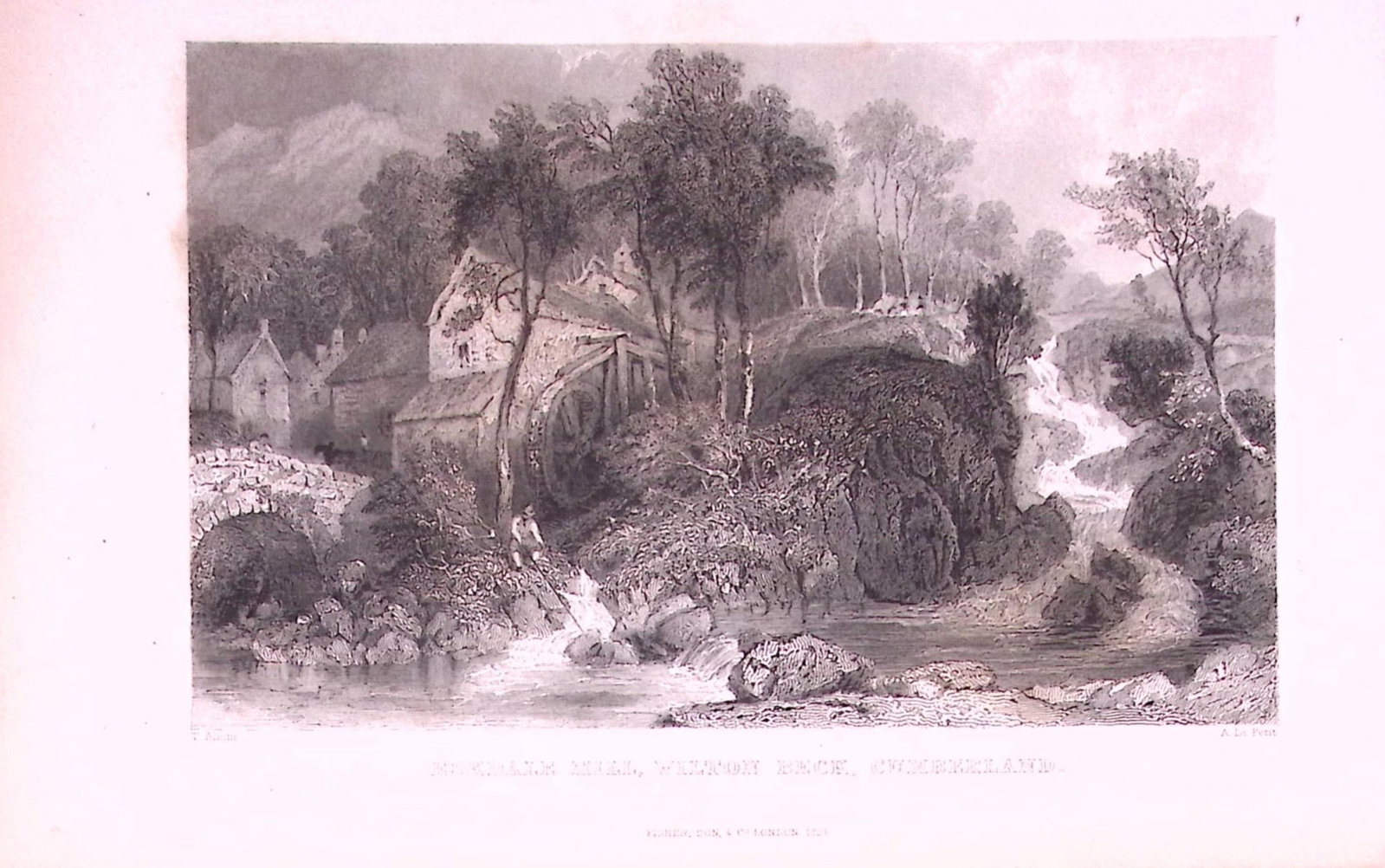 Eskdale Hill Wilton Beck Lake District Antique Steel Engraving-35-TR: Title: Eskdale Hill Wilton Beck Lake District Antique Steel Engraving-35-TR Description: This Steel Engraved Print Has Been Removed from an Antique 1835 Edition of. Westmorland, Cumberlan