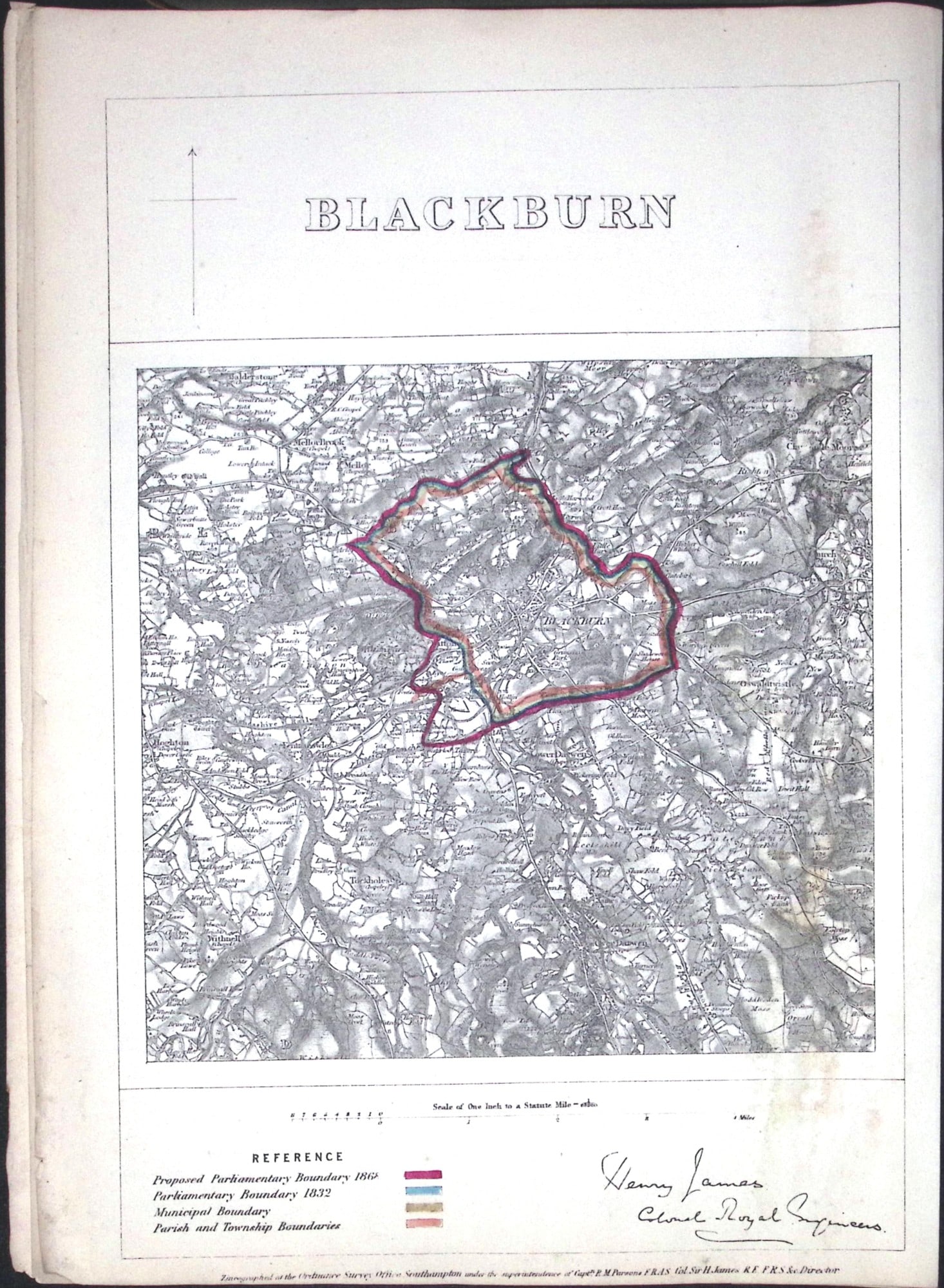 Blackburn Lancashire Boundary Commission 157-Year-Old Antique Map.: Title: Blackburn Lancashire Boundary Commission 157-Year-Old Antique Map. Description: Blackburn Lancashire Boundary Commission 157-Year-Old Antique Map. Original Antique Lithograph Map Taken from a