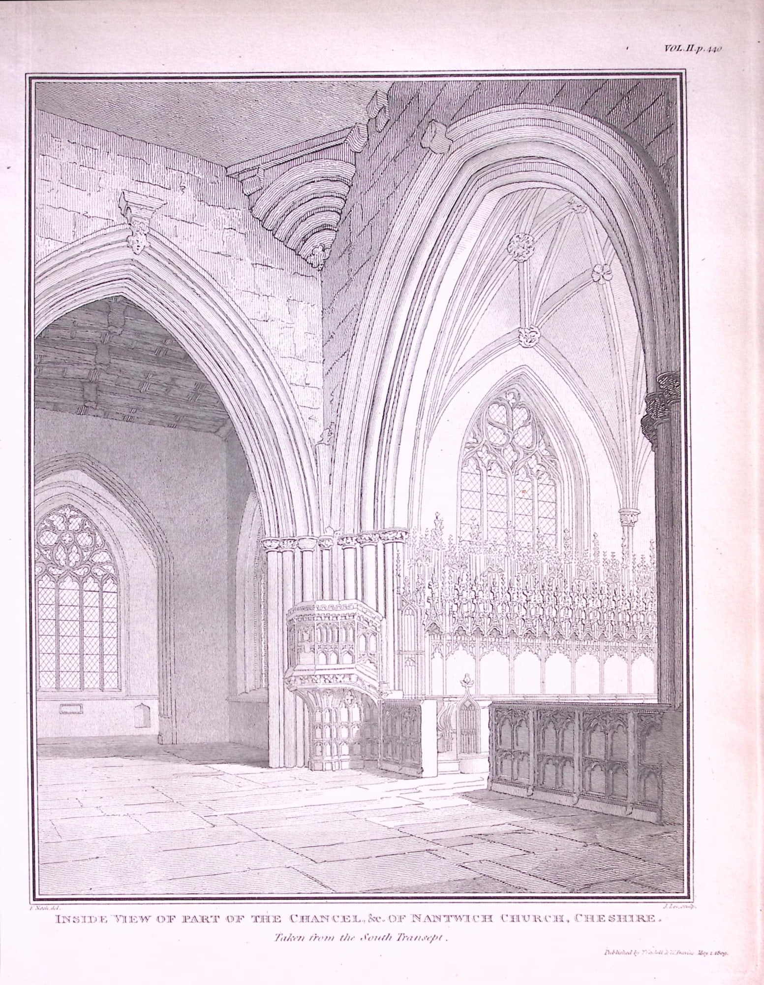 Cheshire Nantwich Church Antique 216-Year-Old Copperplate Print -3-TR: Title: Cheshire Nantwich Church Antique 216-Year-Old Copperplate Print -3-TR Description: This Antique Copperplate Print Has Been Removed from an Edition of. Magna Britannia The County Palatine