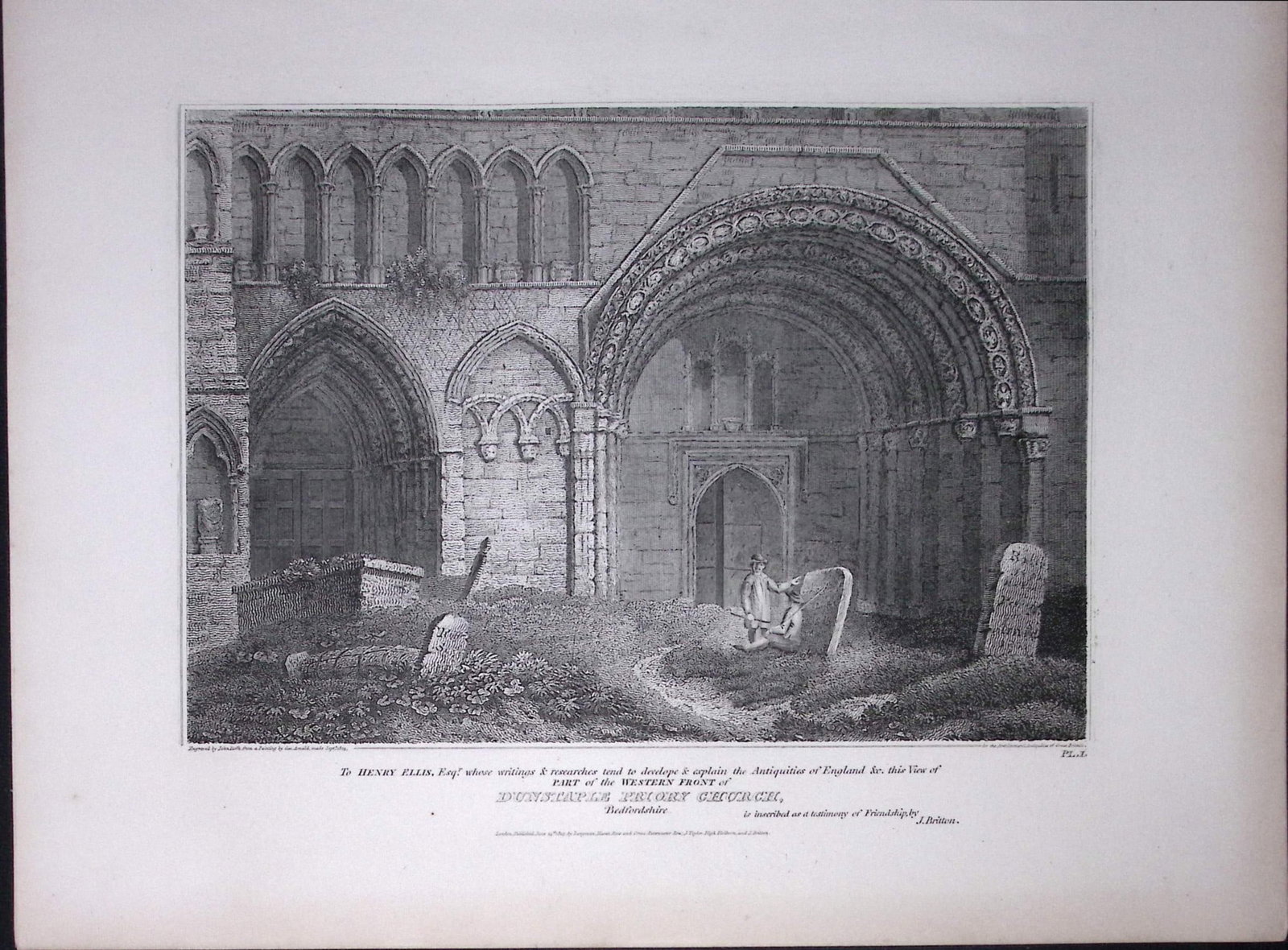 Dunstable Priory Church Beds Rare John Britton 191 Years-Old Antique Steel Engraving-4: Title: Dunstable Priory Church Beds Rare John Britton 191 Years-Old Antique Steel Engraving-4 Description: This 191 Years-Old Steel Gilt-Edged Engraved Plate Has Been Removed from an Antique Editio