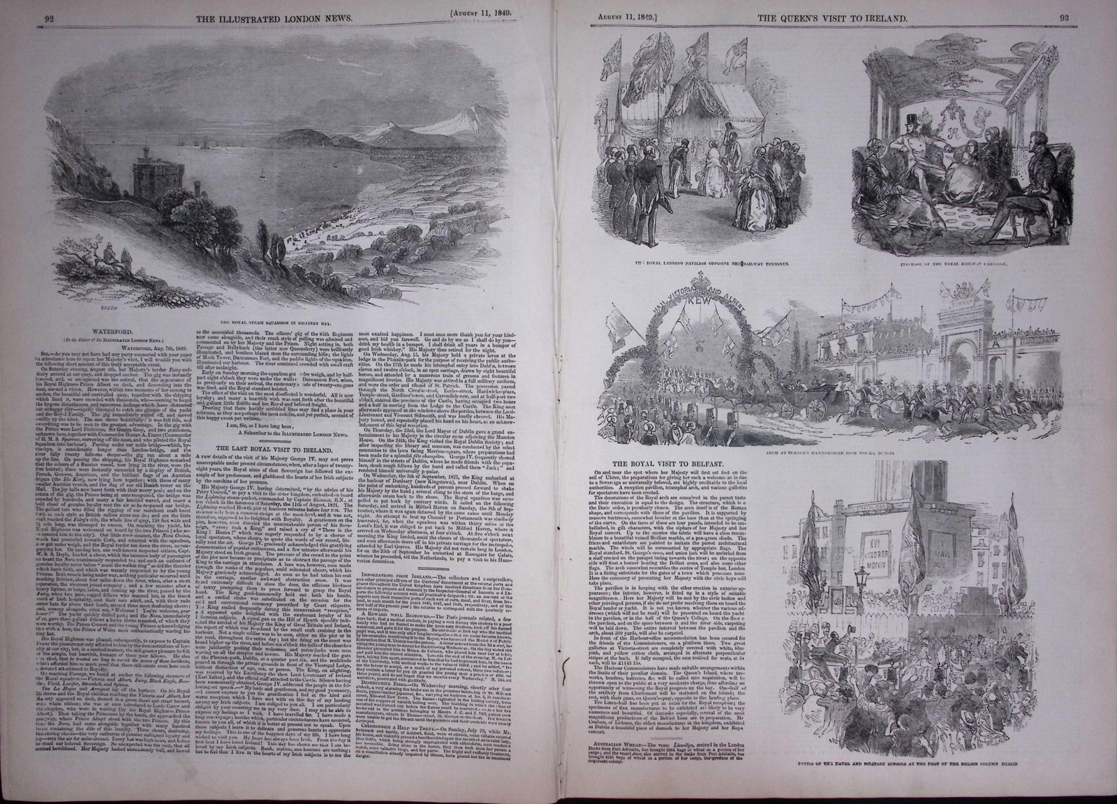 Queen Victoria Royal Tour to Ireland Antique 177-Year-Old Newspaper-4. - 4
