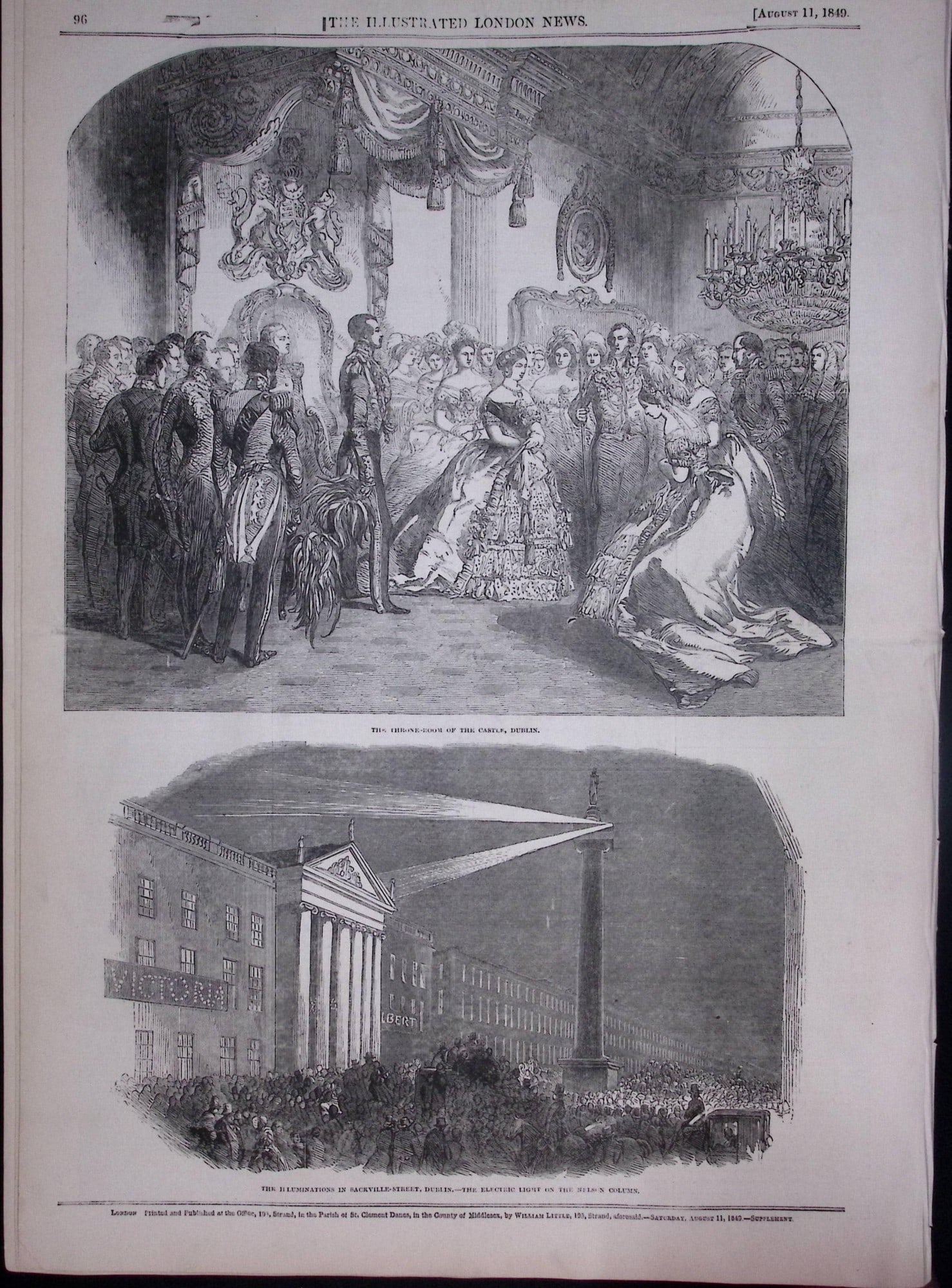 Queen Victoria Royal Tour to Ireland Antique 177-Year-Old Newspaper-4. - 5