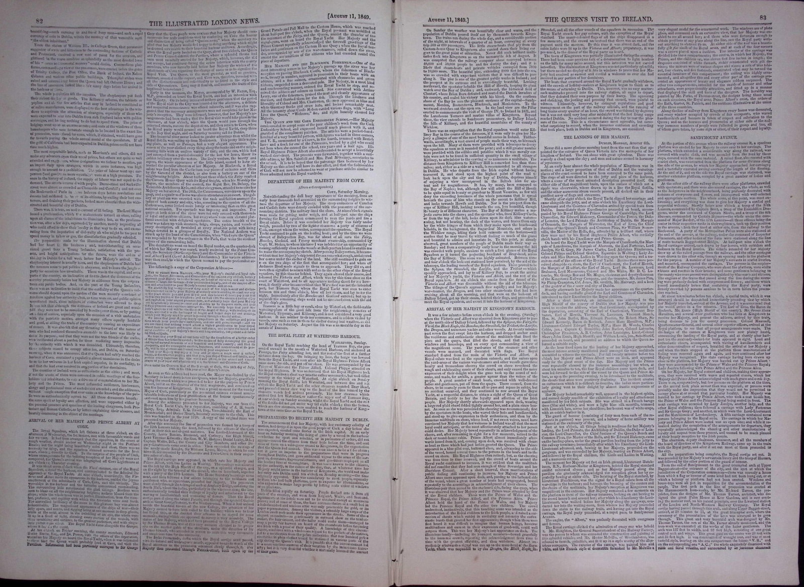 Queen Victoria Royal Tour to Ireland Antique 177-Year-Old Newspaper-4. - 6